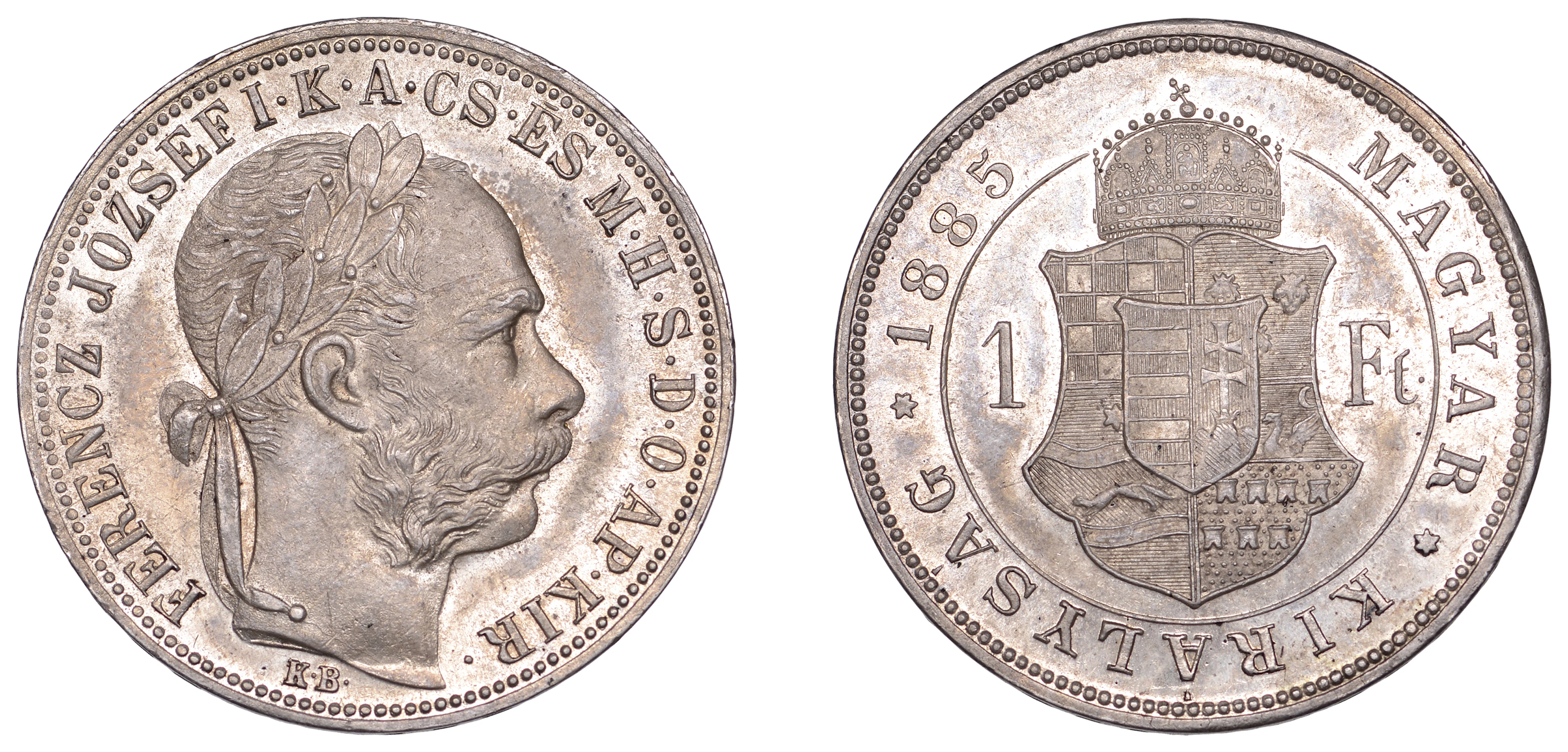 Hungary, Franz Joseph I, Forint, 1885kb, Kremnica (Husźar 2141; ÉH
