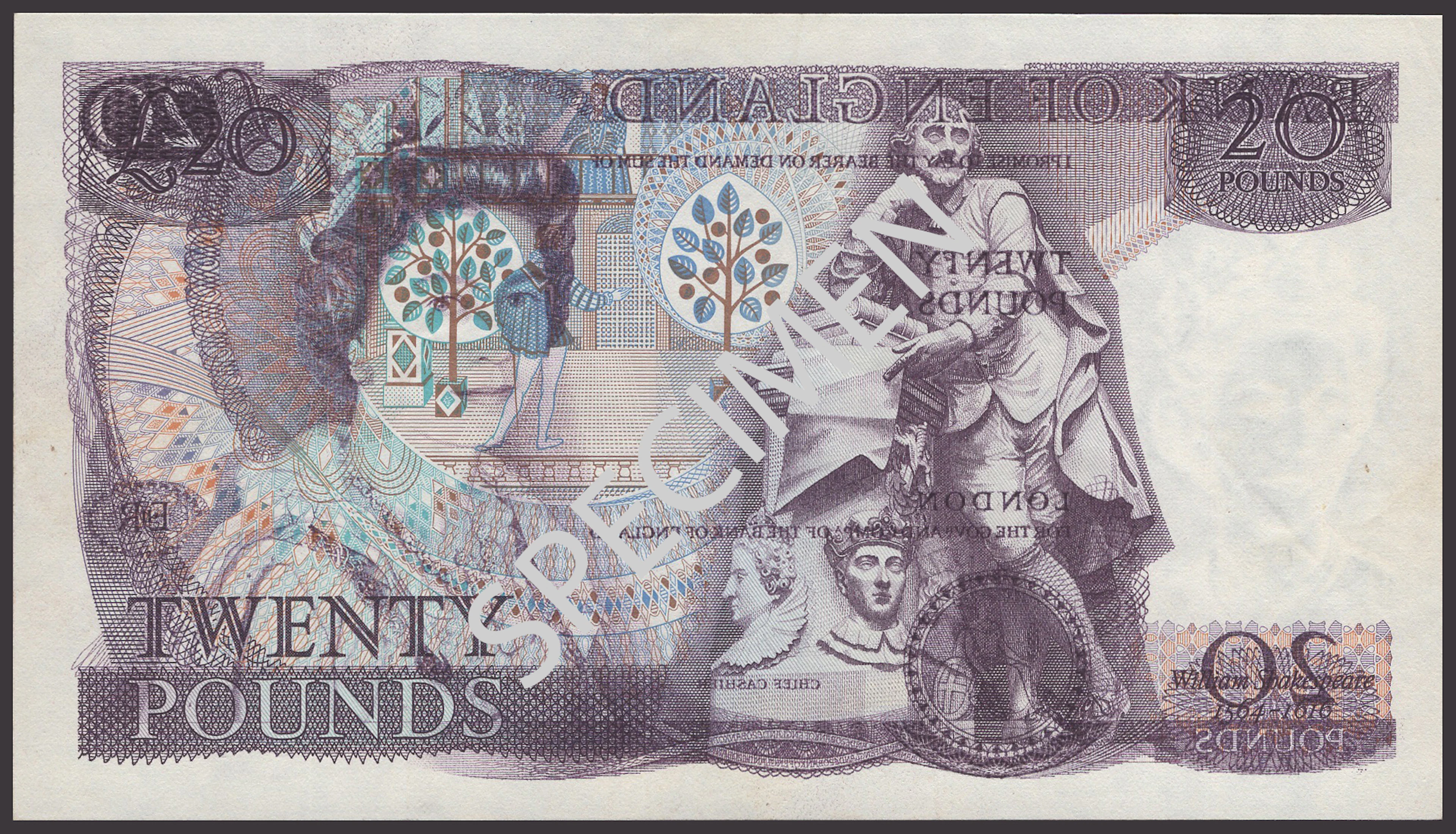 ERROR: Bank of England, David H. F. Somerset, £20, March 1981, serial