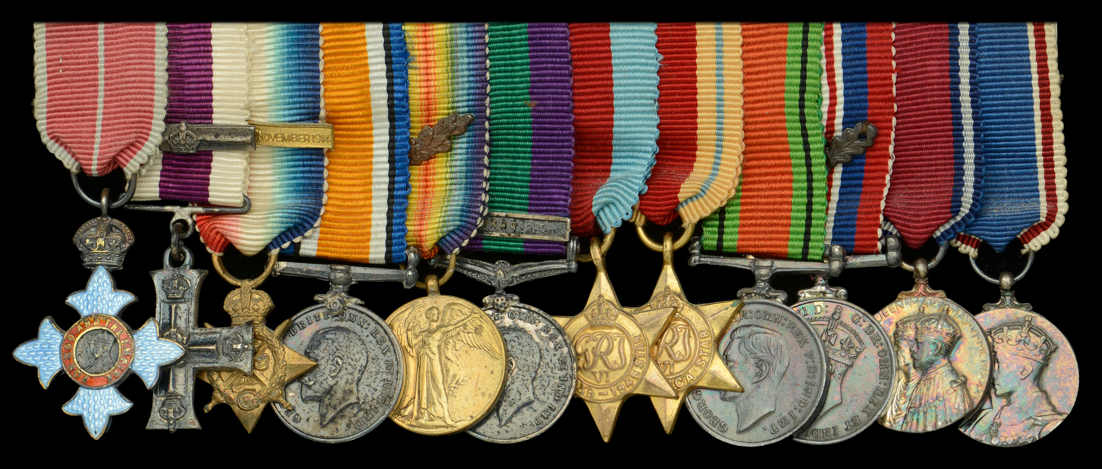 A Second War C.B.E., Great War M.C. and Second Award Bar mounted group