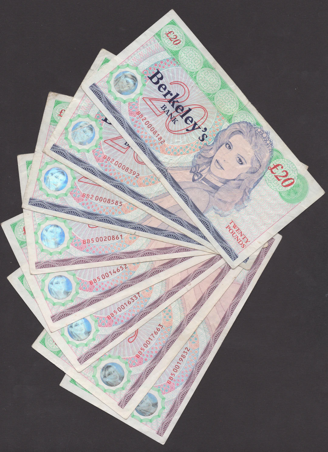 Berkeley’s Bank, vouchers for 5 and 20 Berkeley Pounds, ND (1997-98)