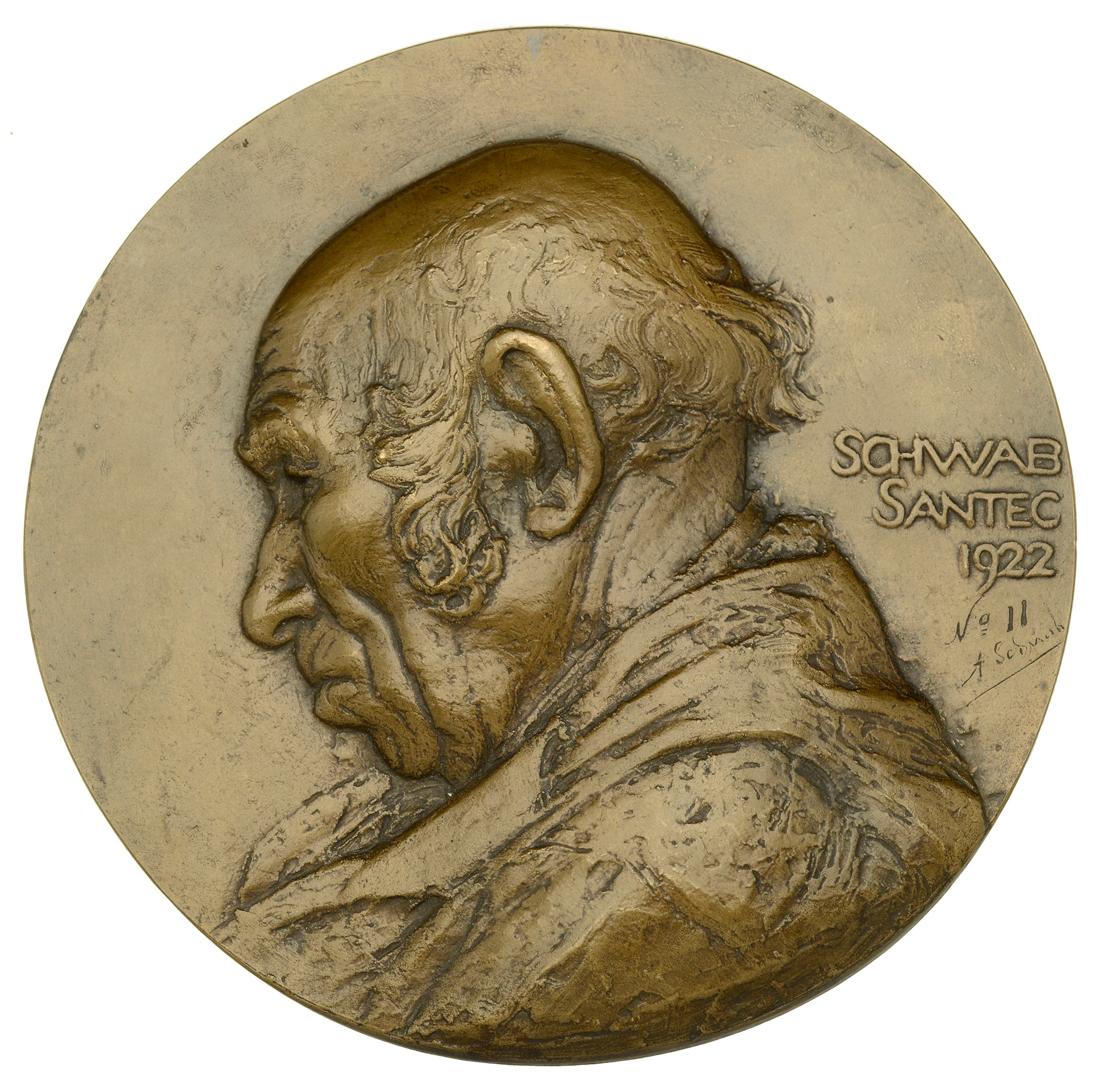 FRANCE, Santec, 1922, a uniface cast bronze maquette by A.-P. Schwab