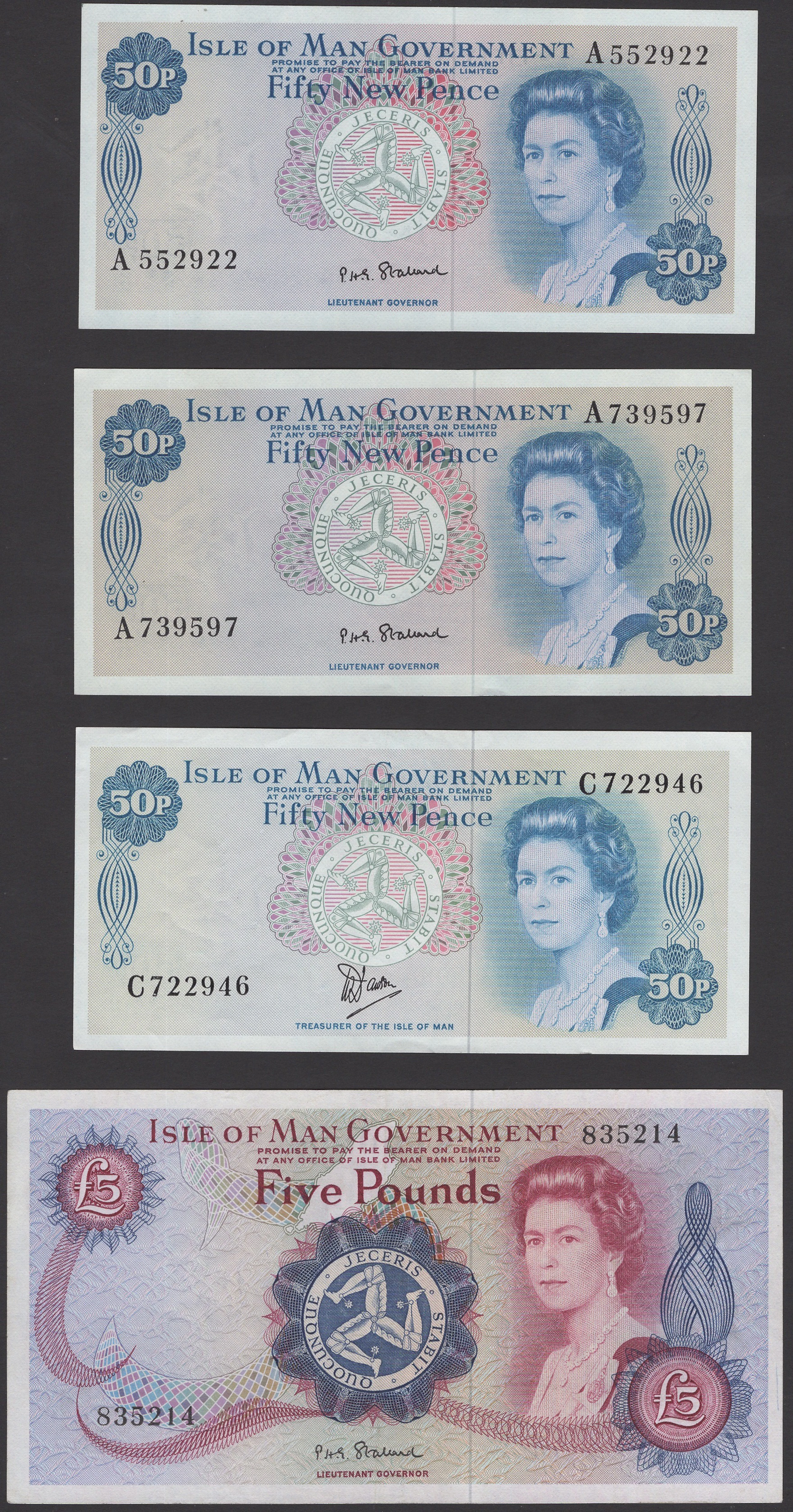 Isle of Man Government, P.H.G. Stallard, 50 Pence (2), ND (1972)