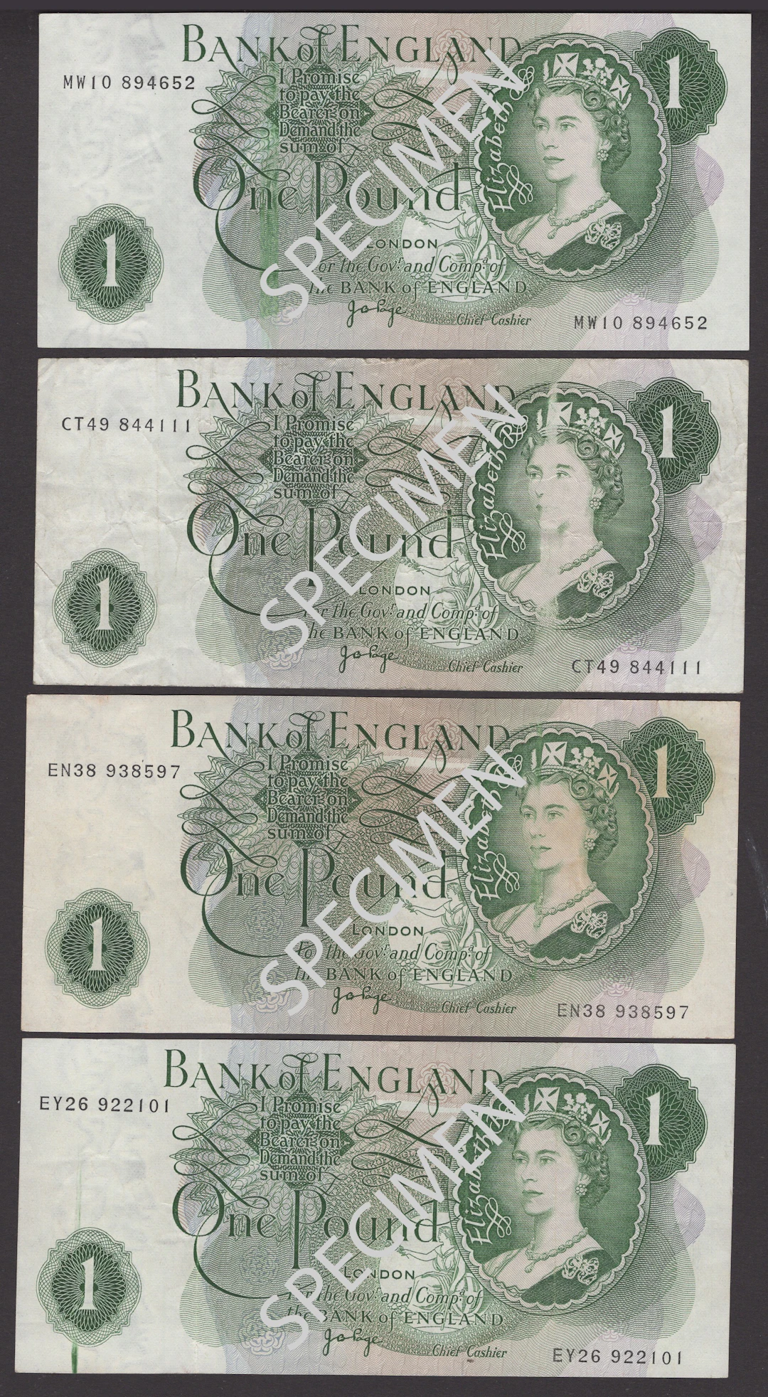 ERROR: Bank of England, John B. Page, a small group of smudging errors