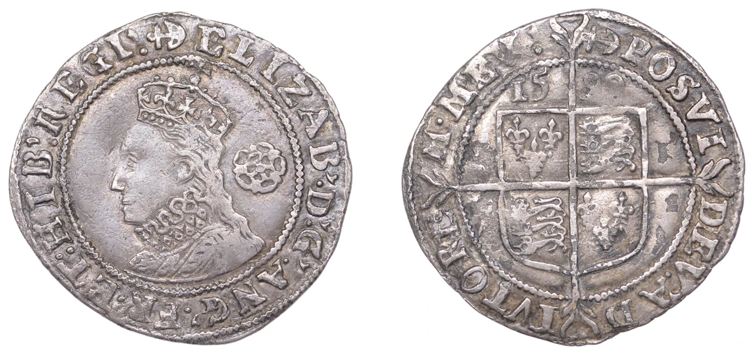 Elizabeth I (1558-1603), Sixth issue, Sixpence, 1599, mm. anchor
