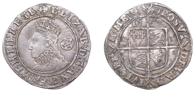 Elizabeth I (1558-1603), Sixth issue, Sixpence, 1599, mm. anchor