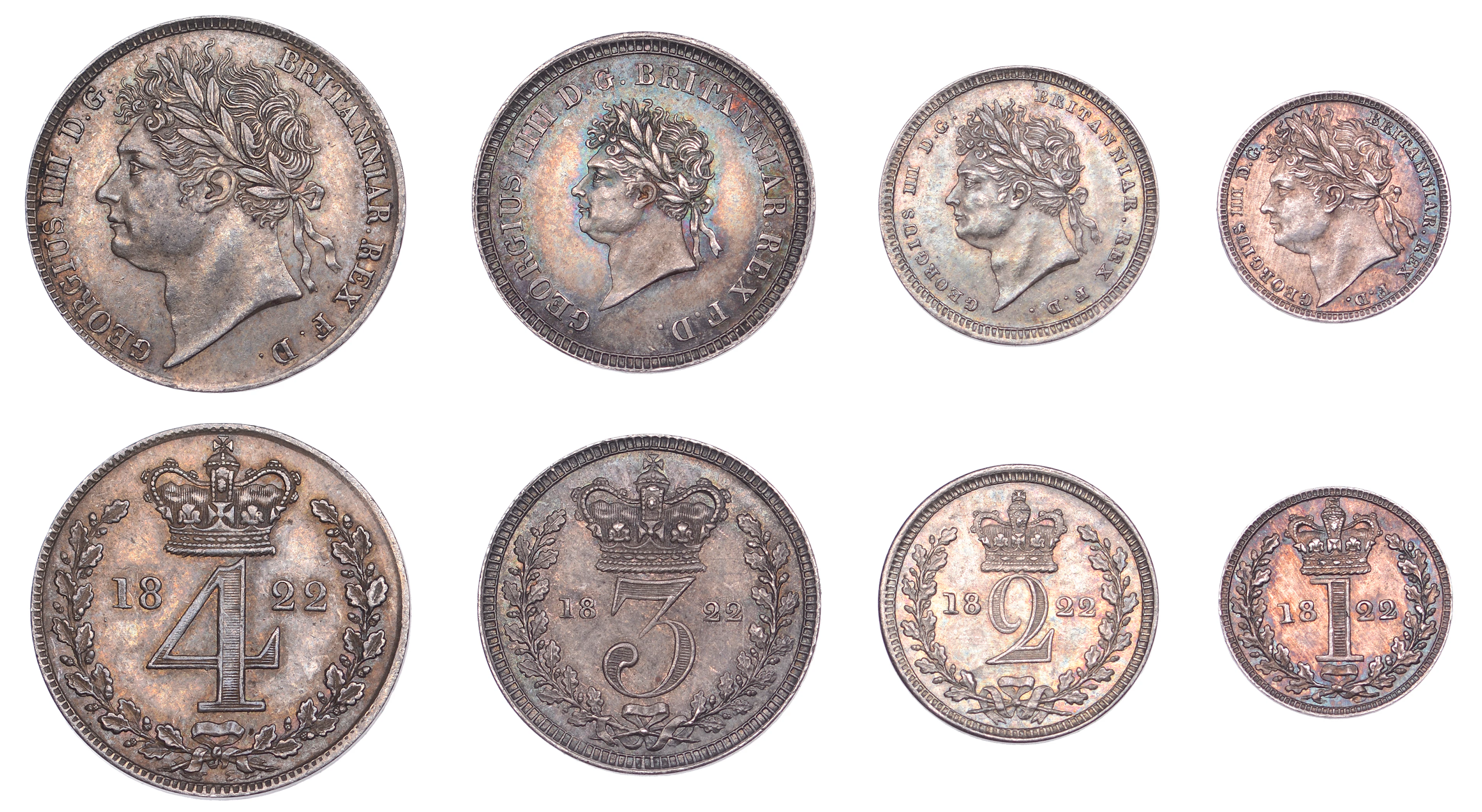 George IV (1820-1830), Maundy Set, 1822 (ESC 2444; S 3816) [4]. Toned