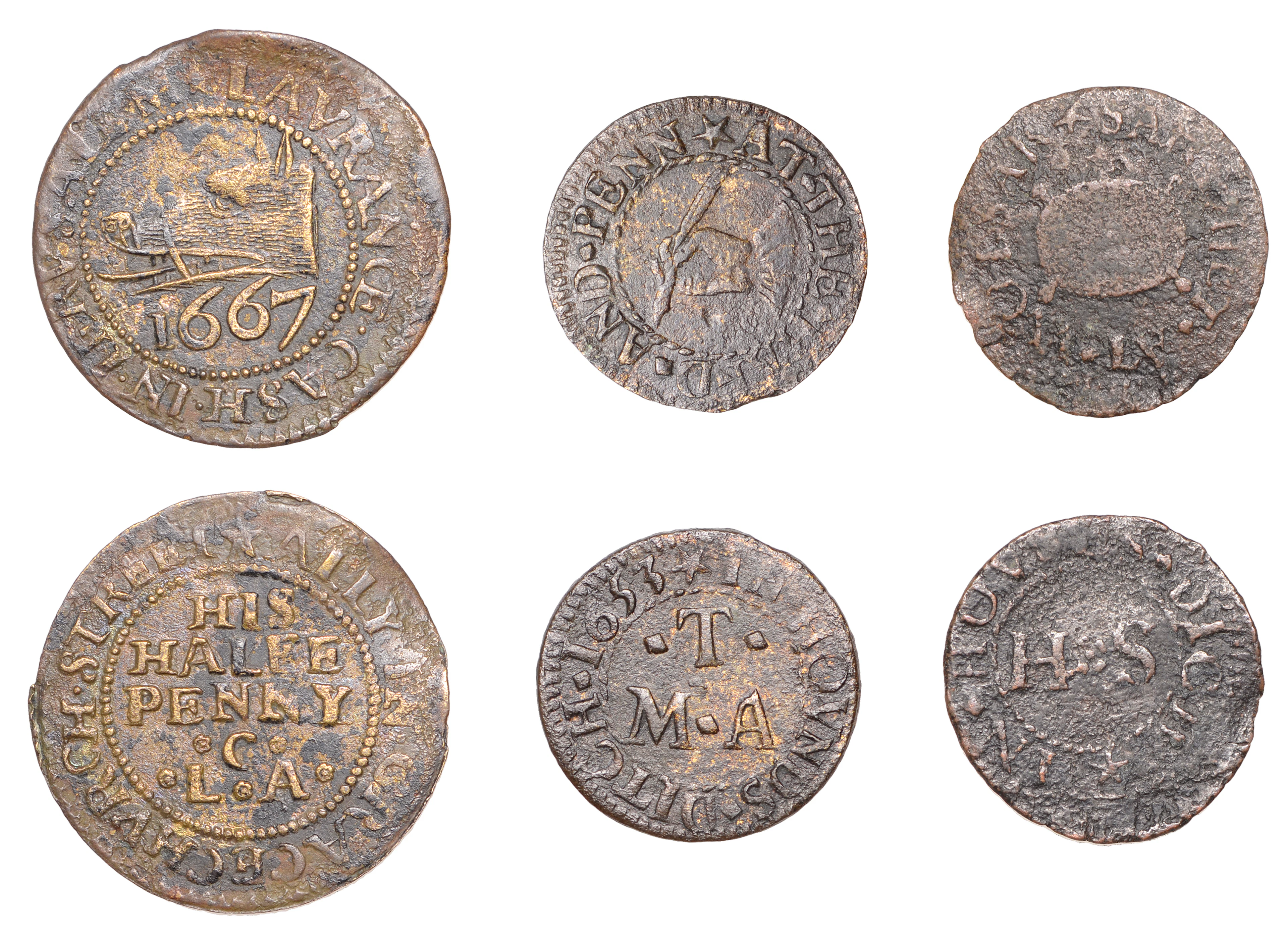 17th Century Tokens, LONDON (City), Houndsditch, Sary Hiet, Farthing