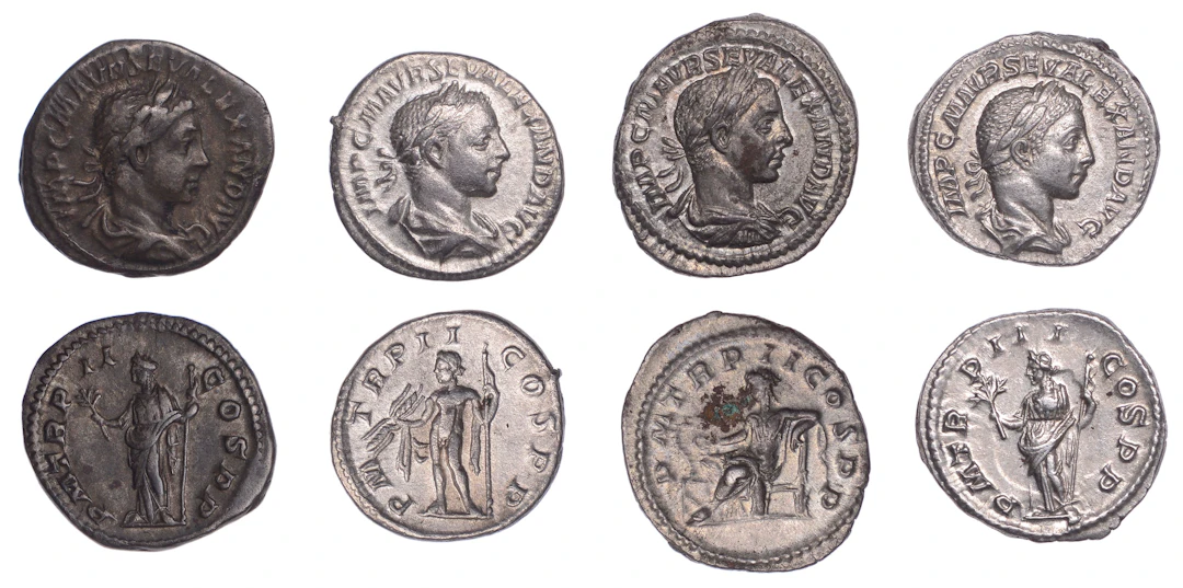 Severus Alexander (222-235), Denarii (4), 223, laureate and draped