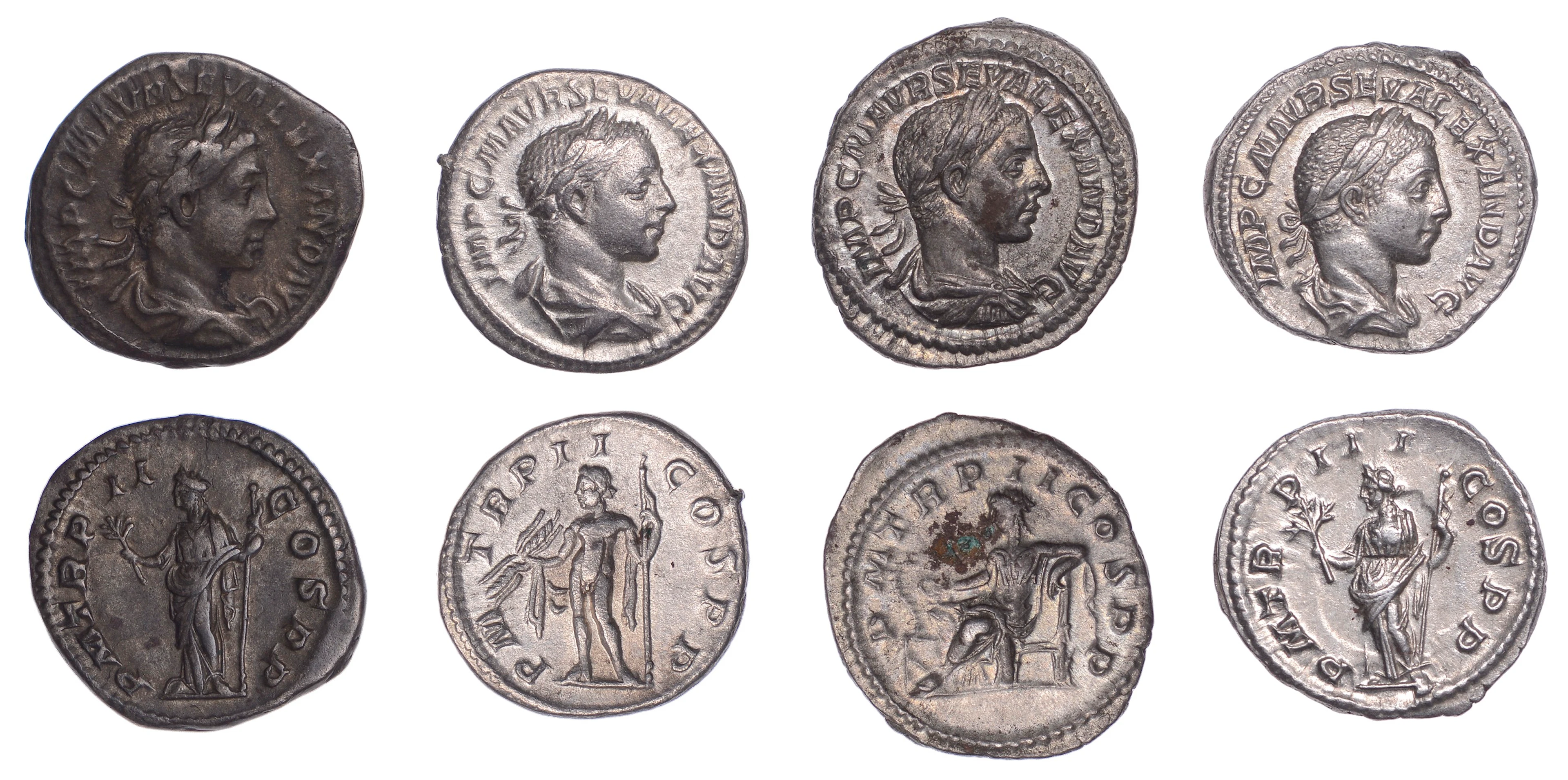 Severus Alexander (222-235), Denarii (4), 223, laureate and draped
