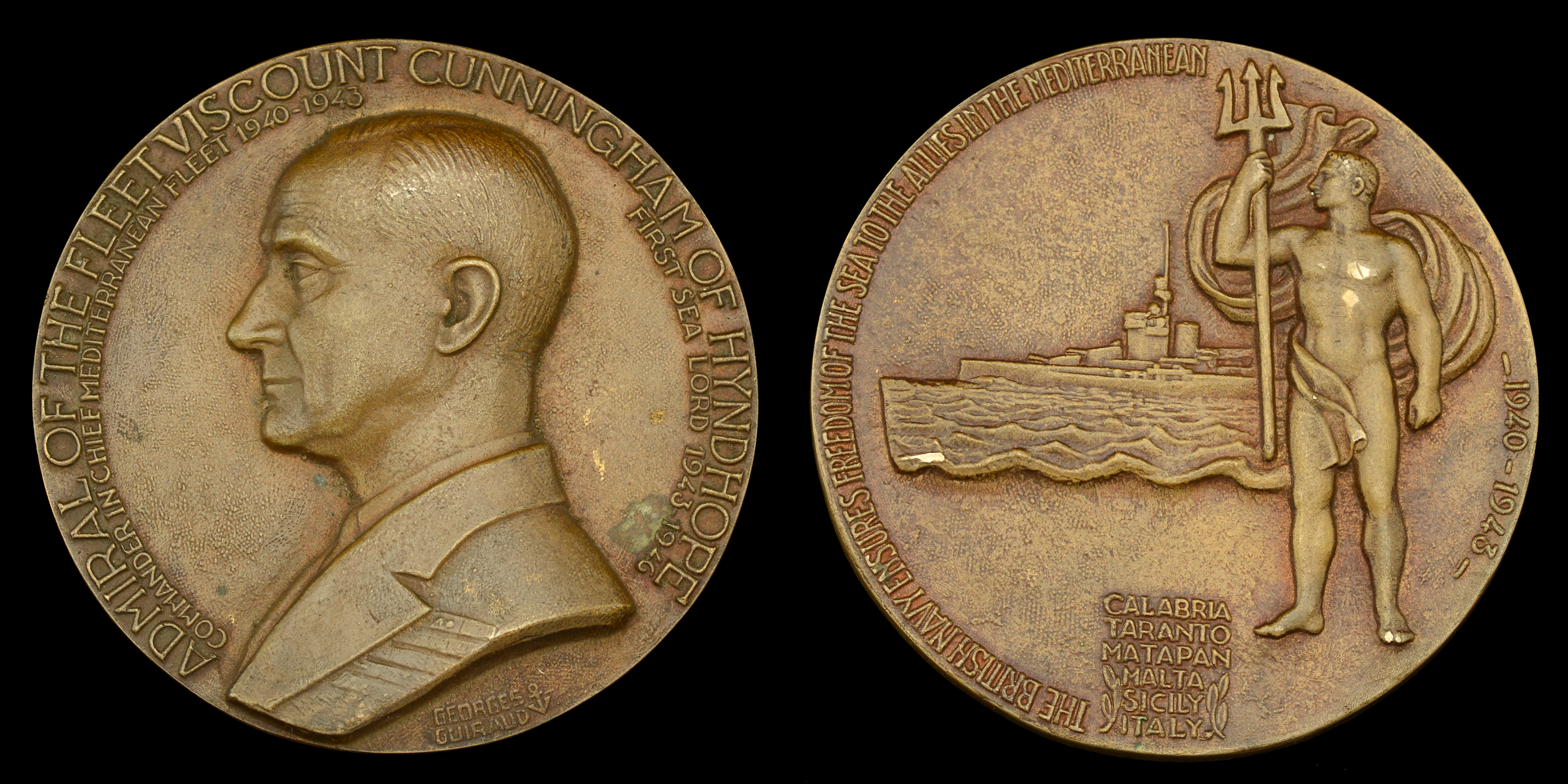 Admiral of the Fleet Viscount Cunningham of Hyndhope Plaque, a commemorative