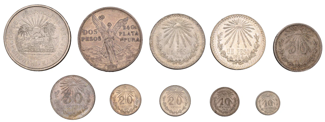 Mexico, Republic, 2 Pesos, 1921, 100th Anniversary of Independence