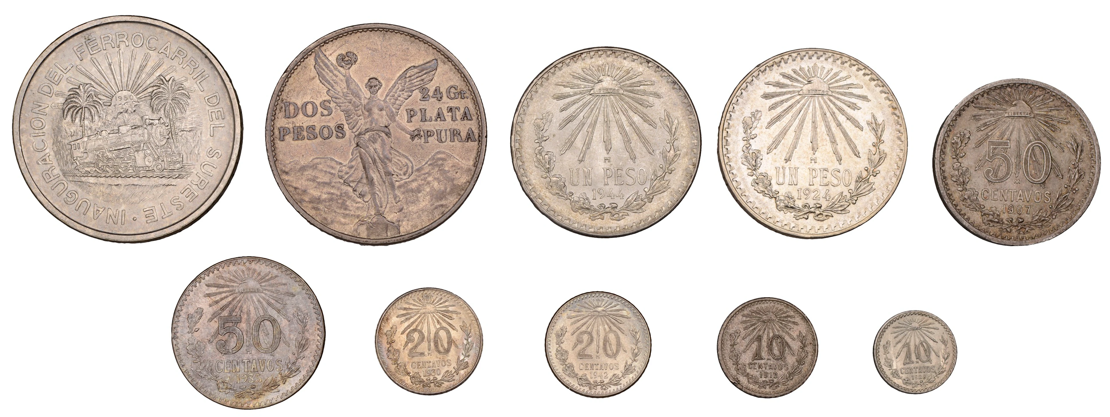 Mexico, Republic, 2 Pesos, 1921, 100th Anniversary of Independence