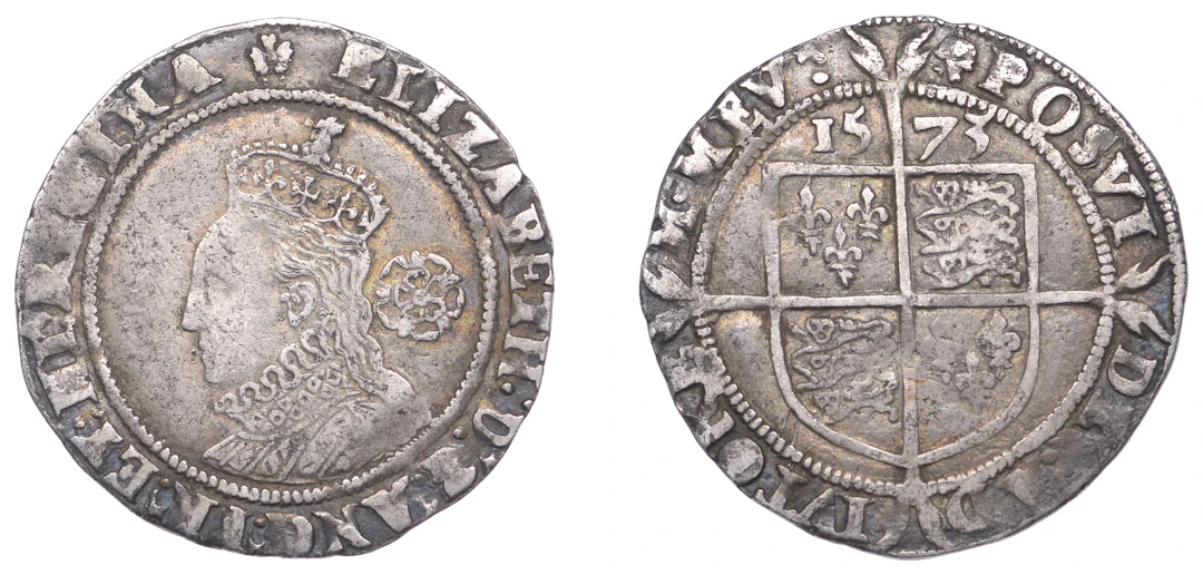 Elizabeth I (1558-1603), Fourth issue, Sixpence, 1573, mm. eglantine