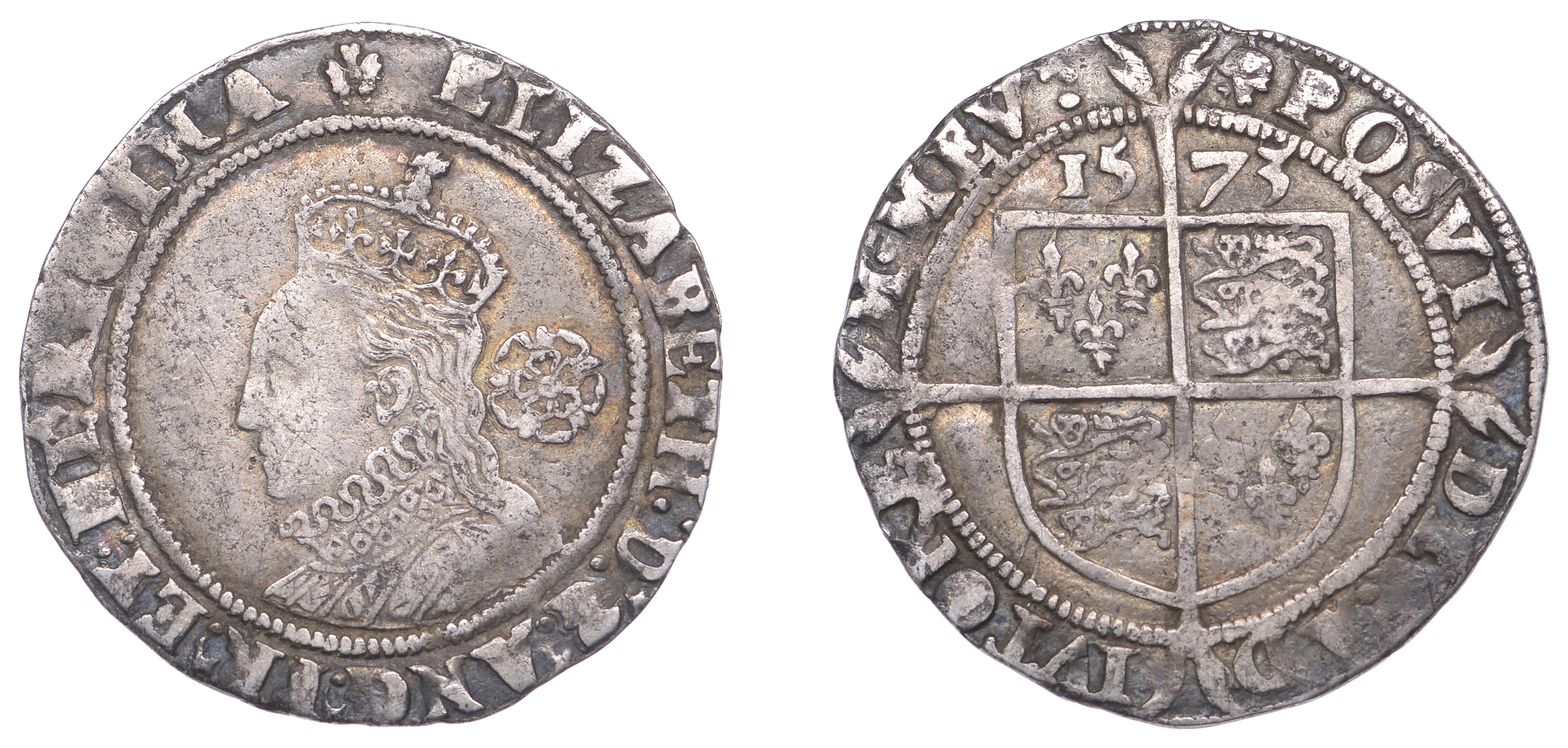 Elizabeth I (1558-1603), Fourth issue, Sixpence, 1573, mm. eglantine