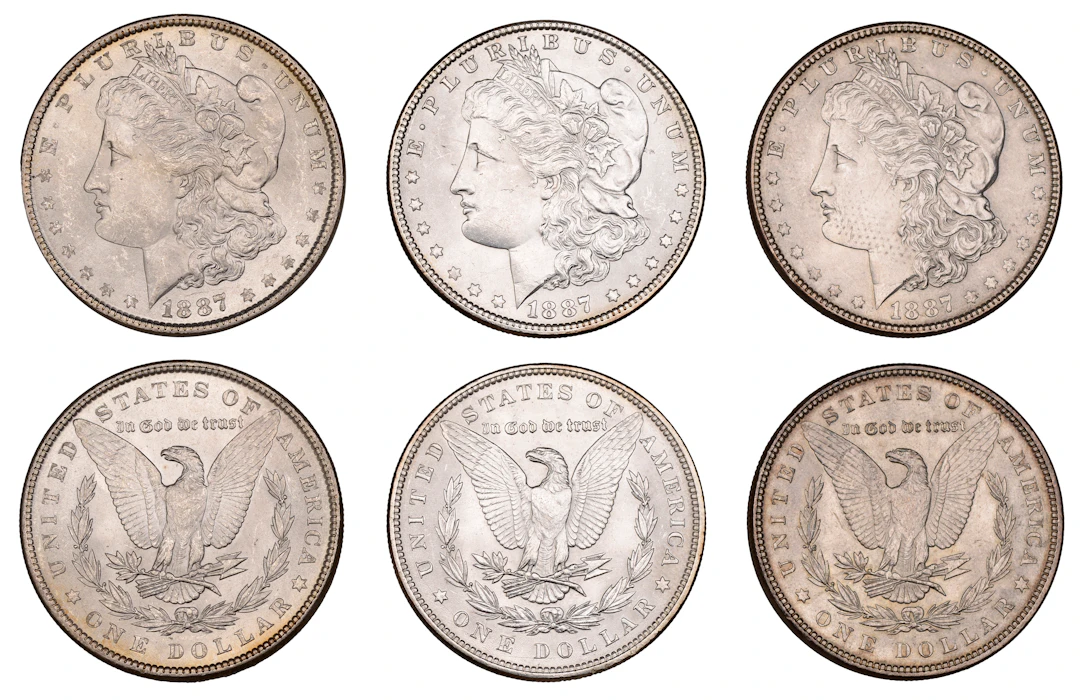 United States of America, Dollars (3), all 1887, Philadelphia (KM