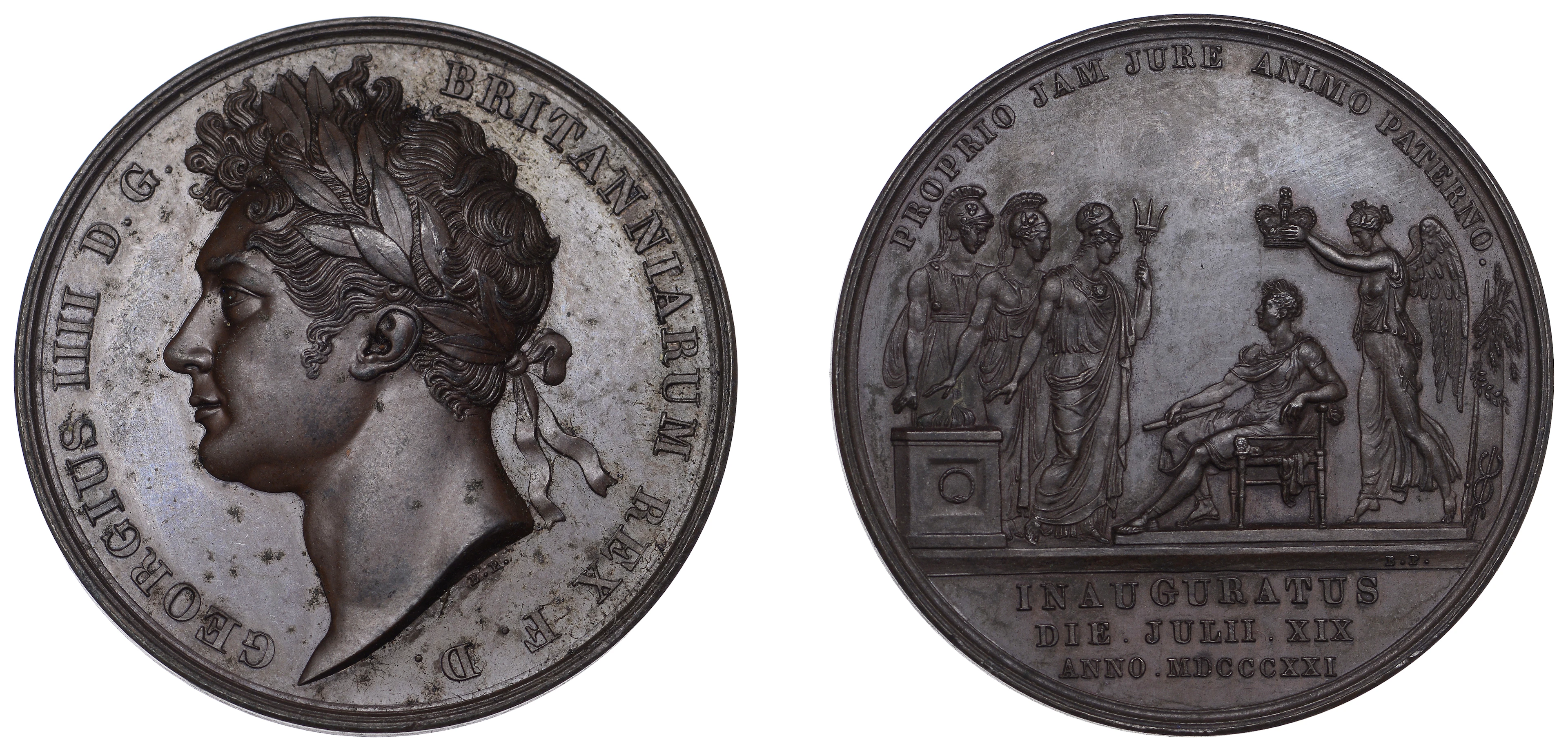 George IV, Coronation, 1821, a copper medal by B. Pistrucci, laureate