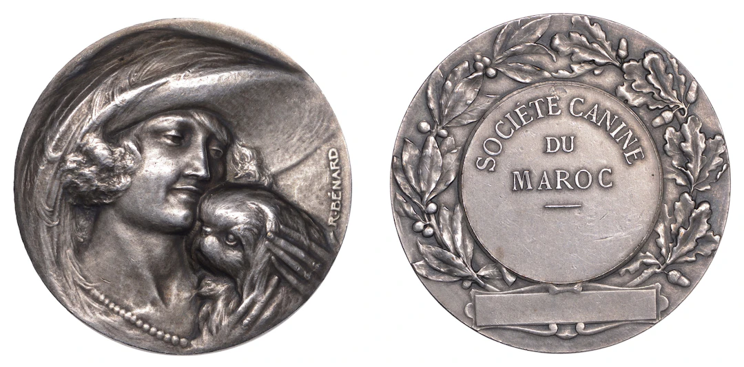 MOROCCO, Société Canine du Maroc, c. 1935, a plated bronze award medal