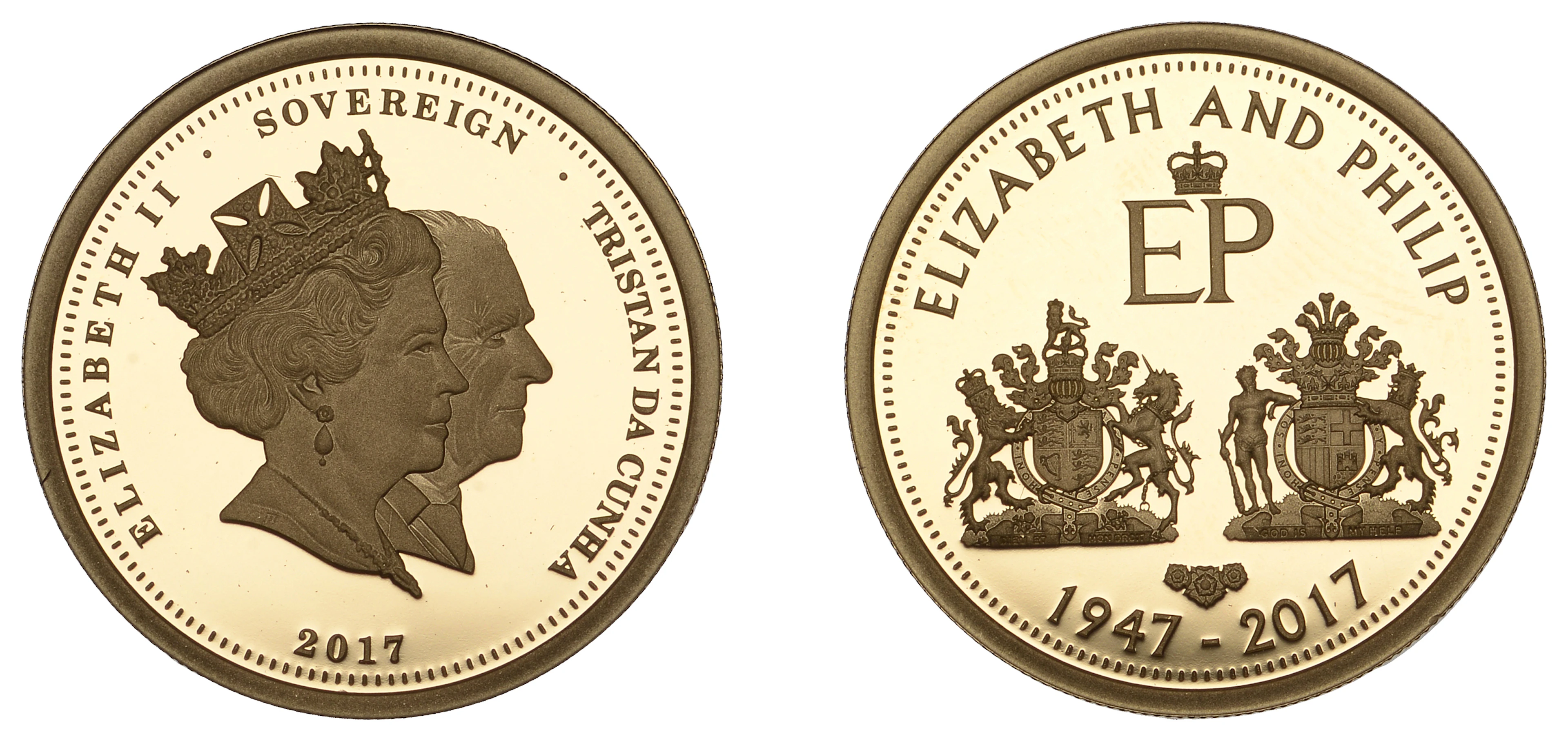 Tristan da Cunha, Elizabeth II, Proof Sovereign, 2017 (4 grams). In