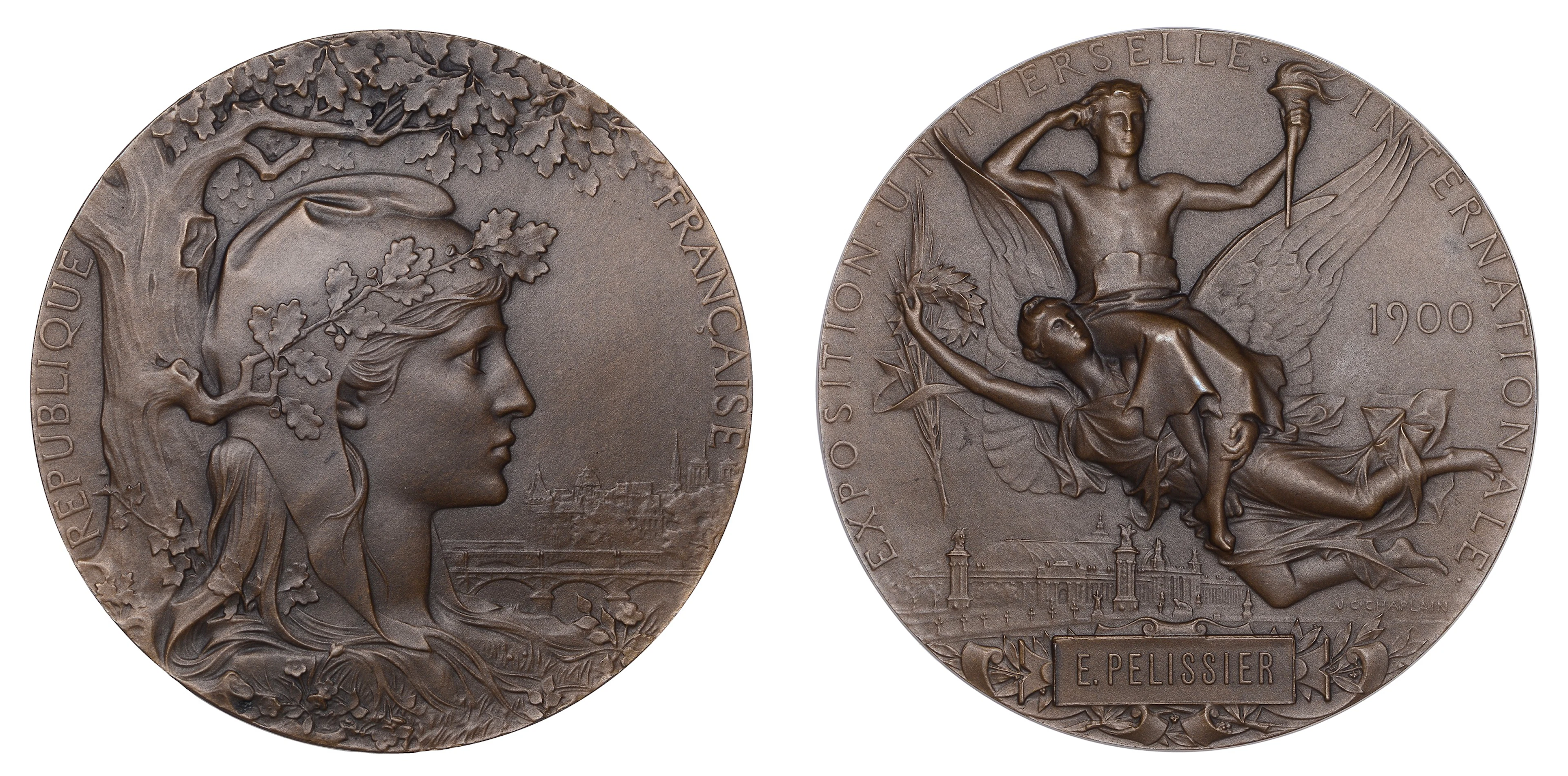 FRANCE, Exposition Universelle Internationale, Paris, 1900, a bronze