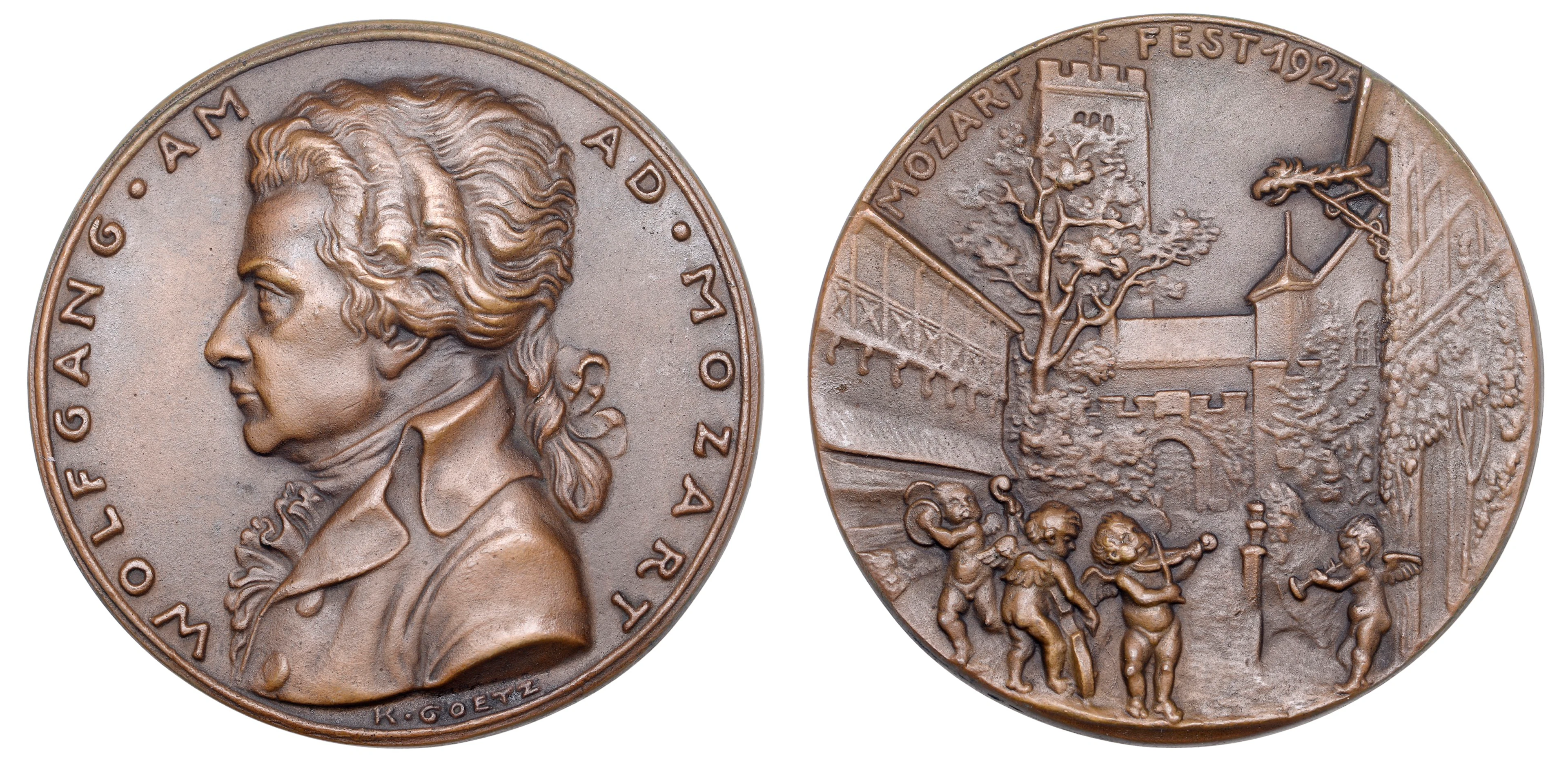 Germany, Mozart Festival at the Wartburg, 1925, a bronze medal by