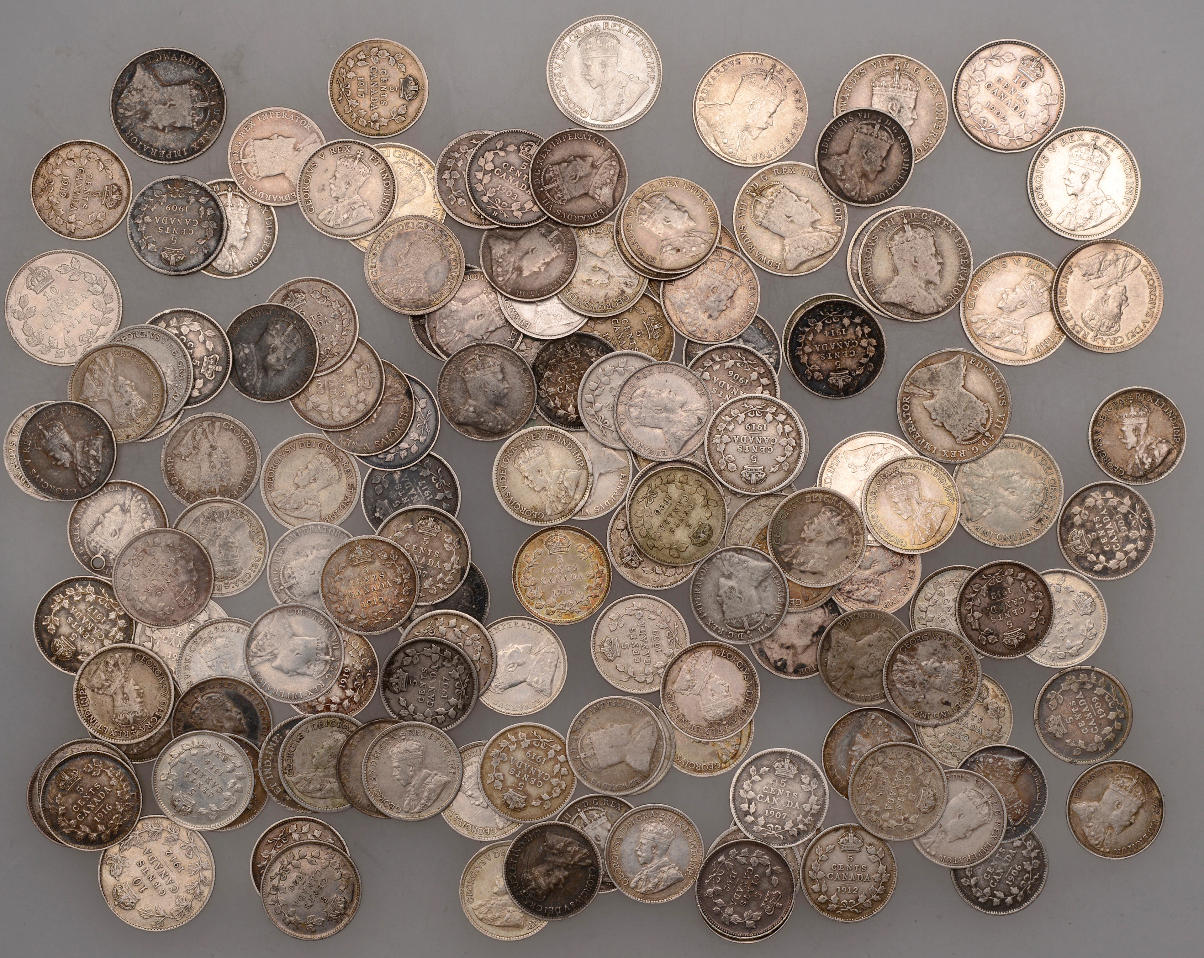 Miscellaneous, CANADA, Edward VII to George V, 10 Cents (17), 5 Cents