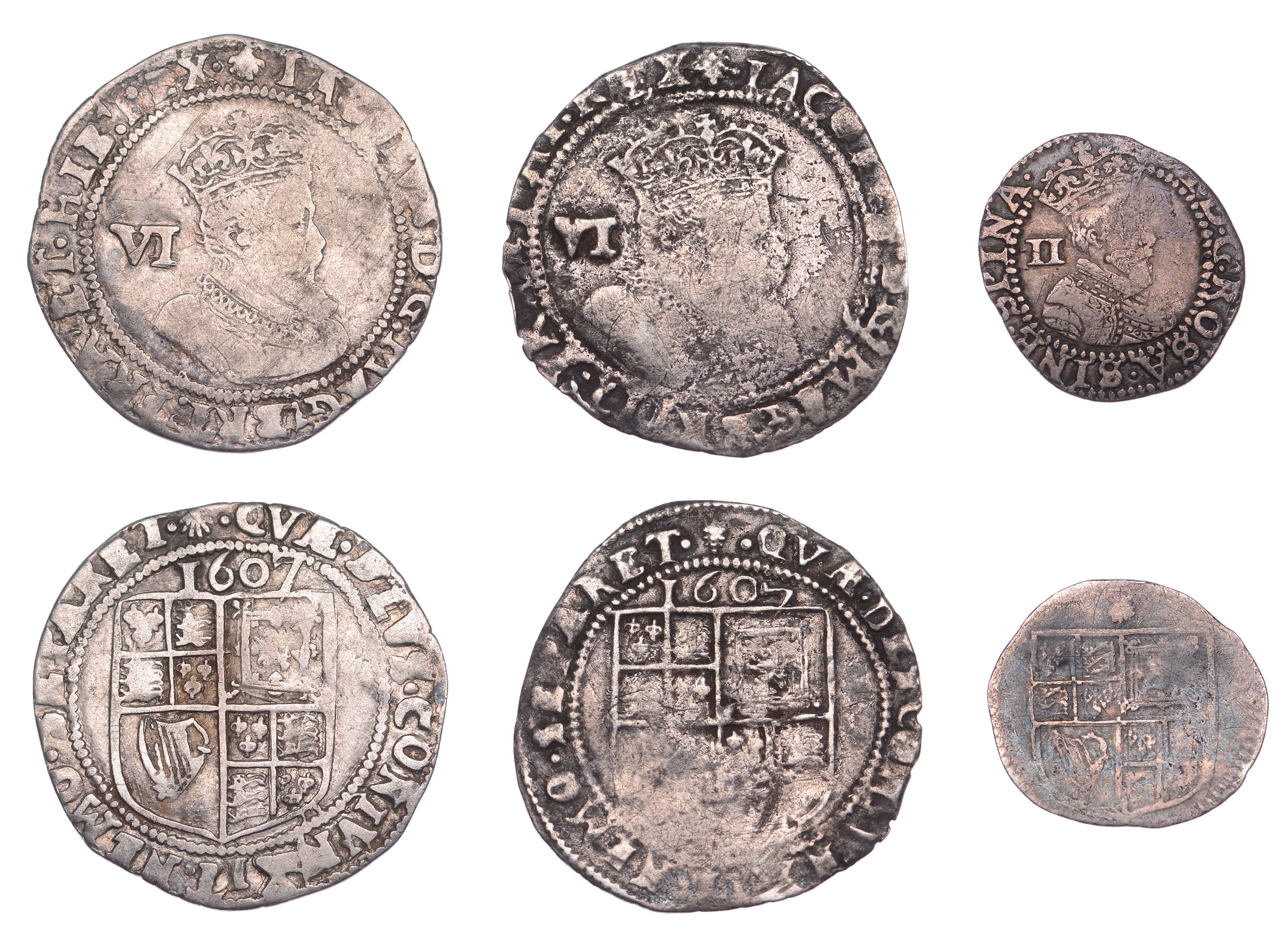 James I, First coinage, Halfgroat, mm. thistle, first bust, 0.81g/9h;