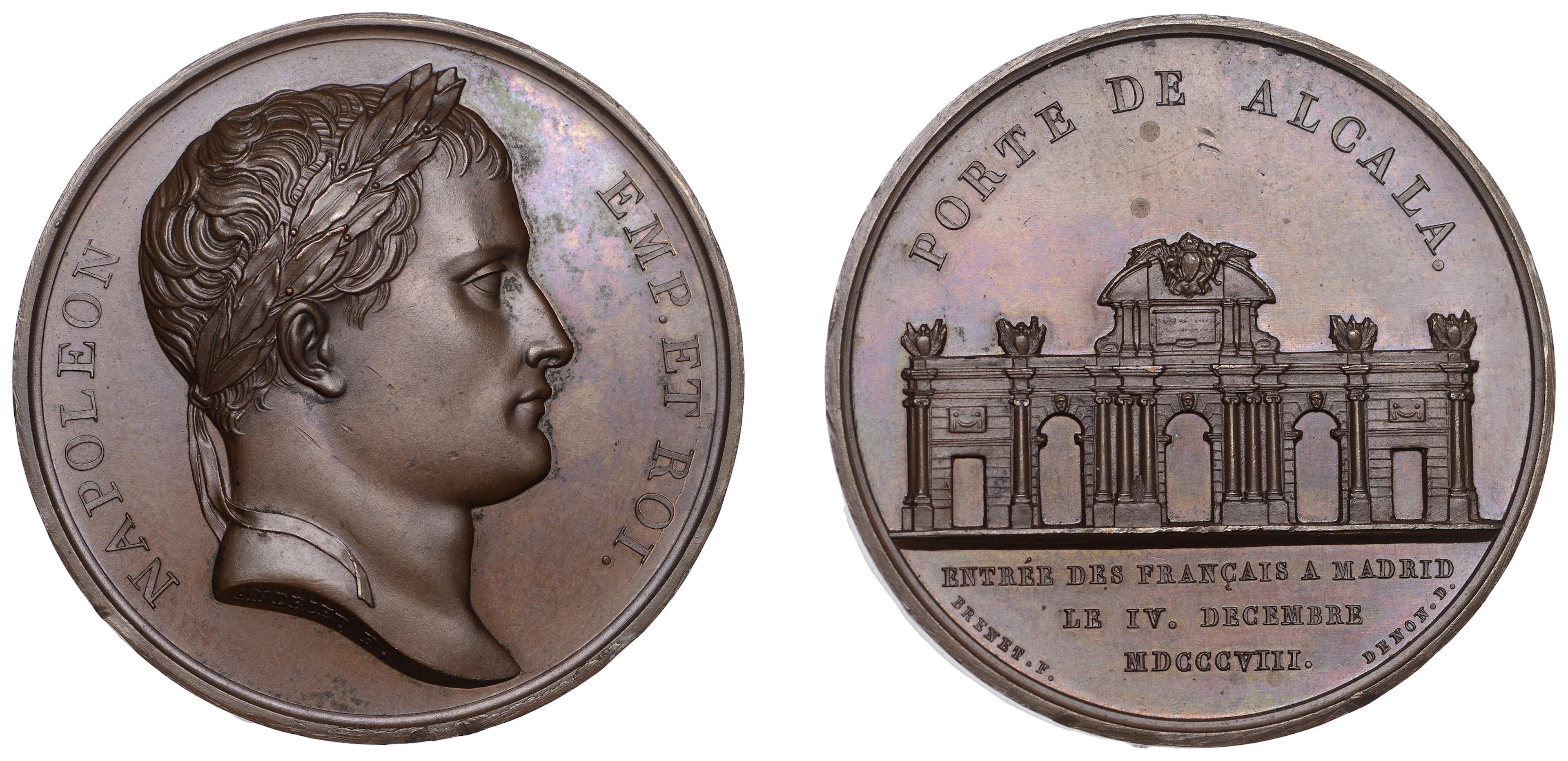 SPAIN/FRANCE, Entrada a Madrid [Entry to Madrid], 1808, a copper medal