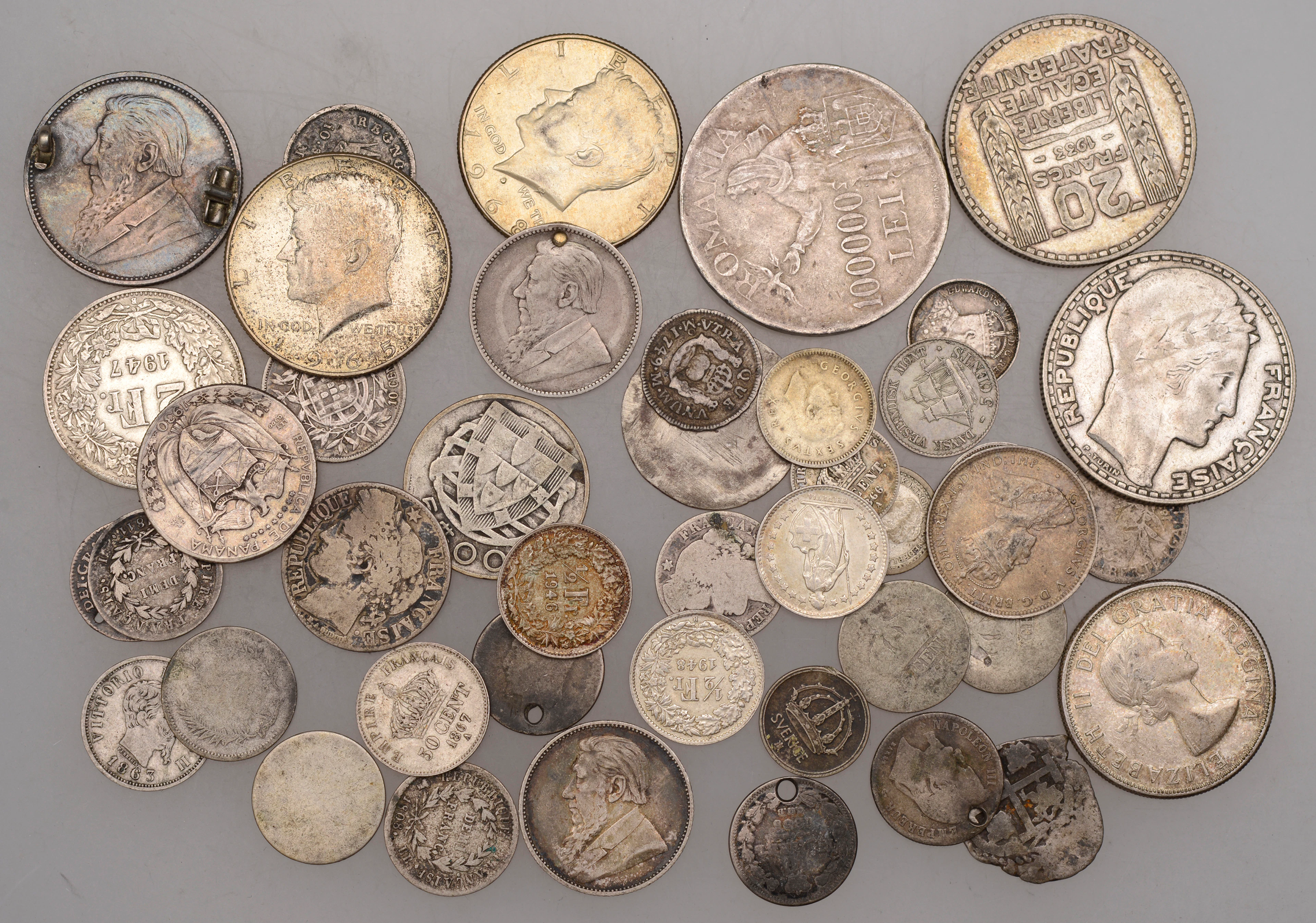 Miscellaneous, Miscellaneous World coins in silver (43), various types