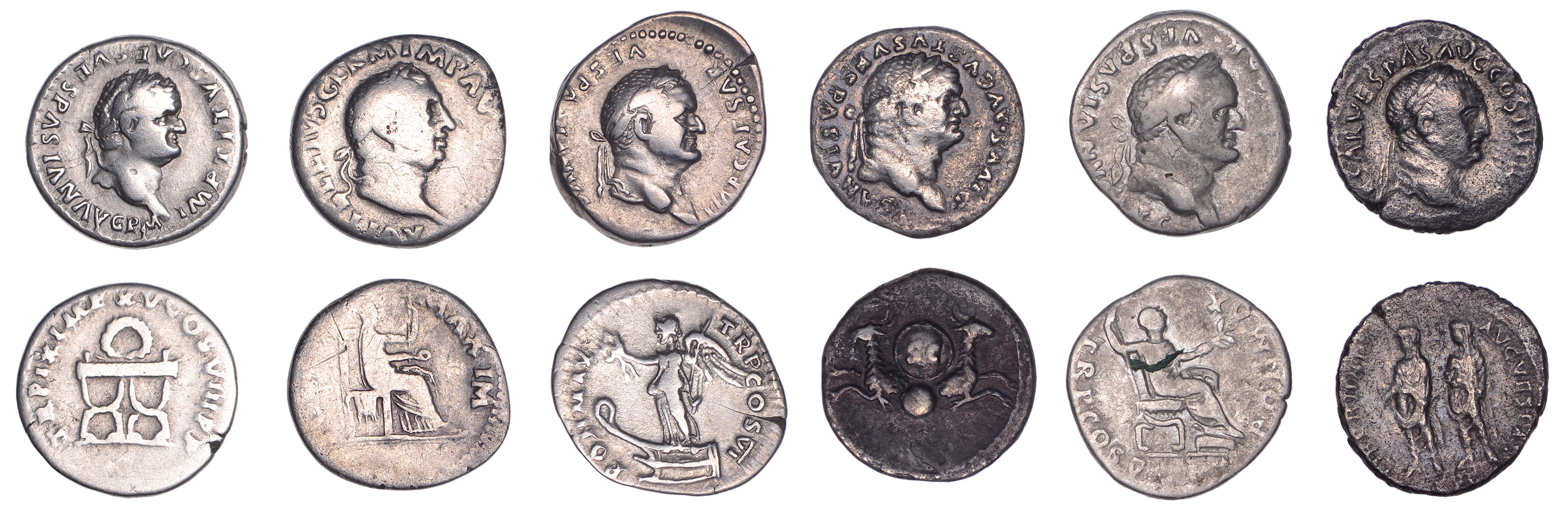 Vitellius (69), Denarius, 69, laureate head right, rev. Vesta, veiled