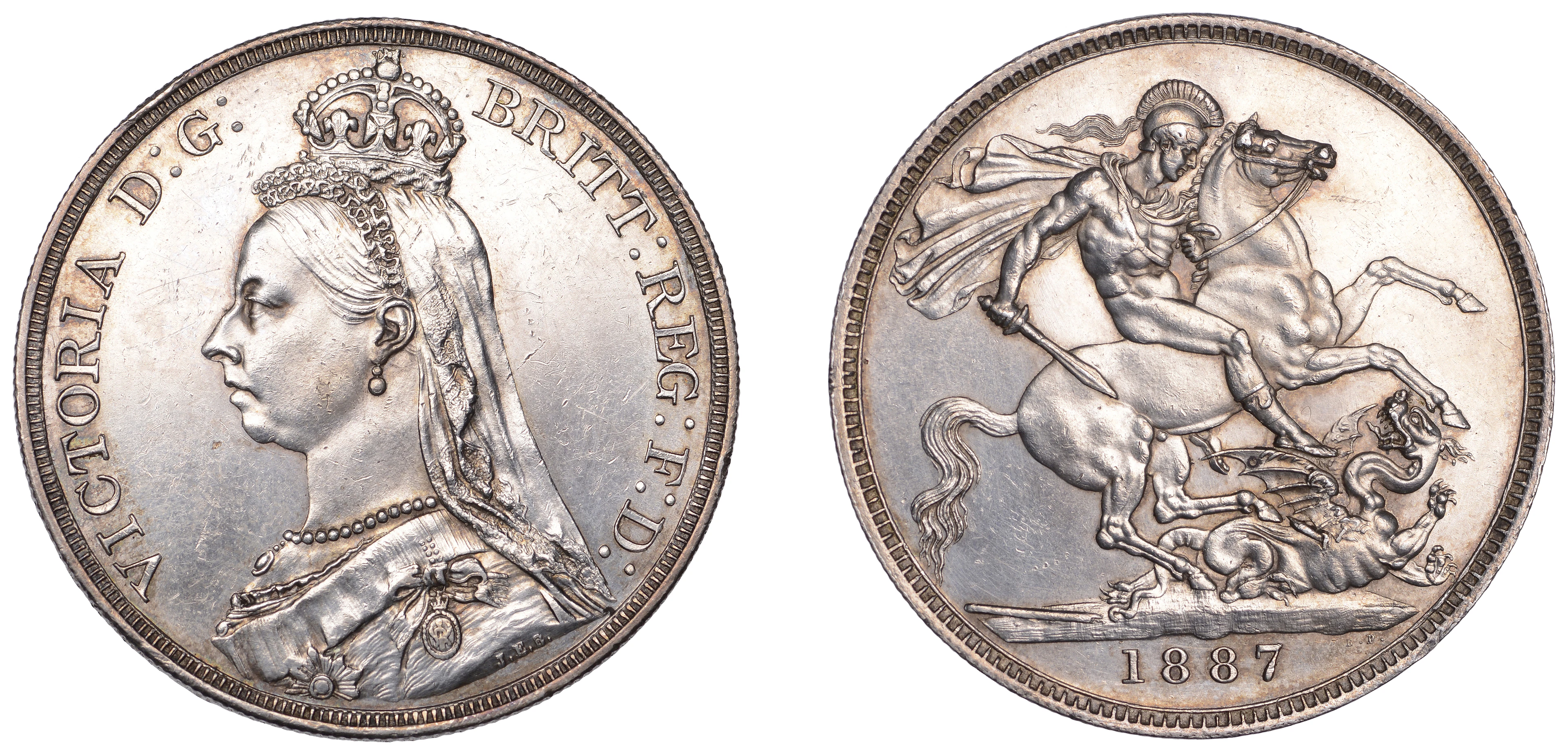 Victoria (1837-1901), Crown, 1887 (ESC 2585; S 3921). Lightly cleaned