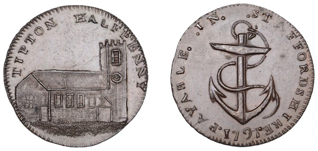 18th Century Tokens, STAFFORDSHIRE, Tipton, Prattent's Halfpenny
