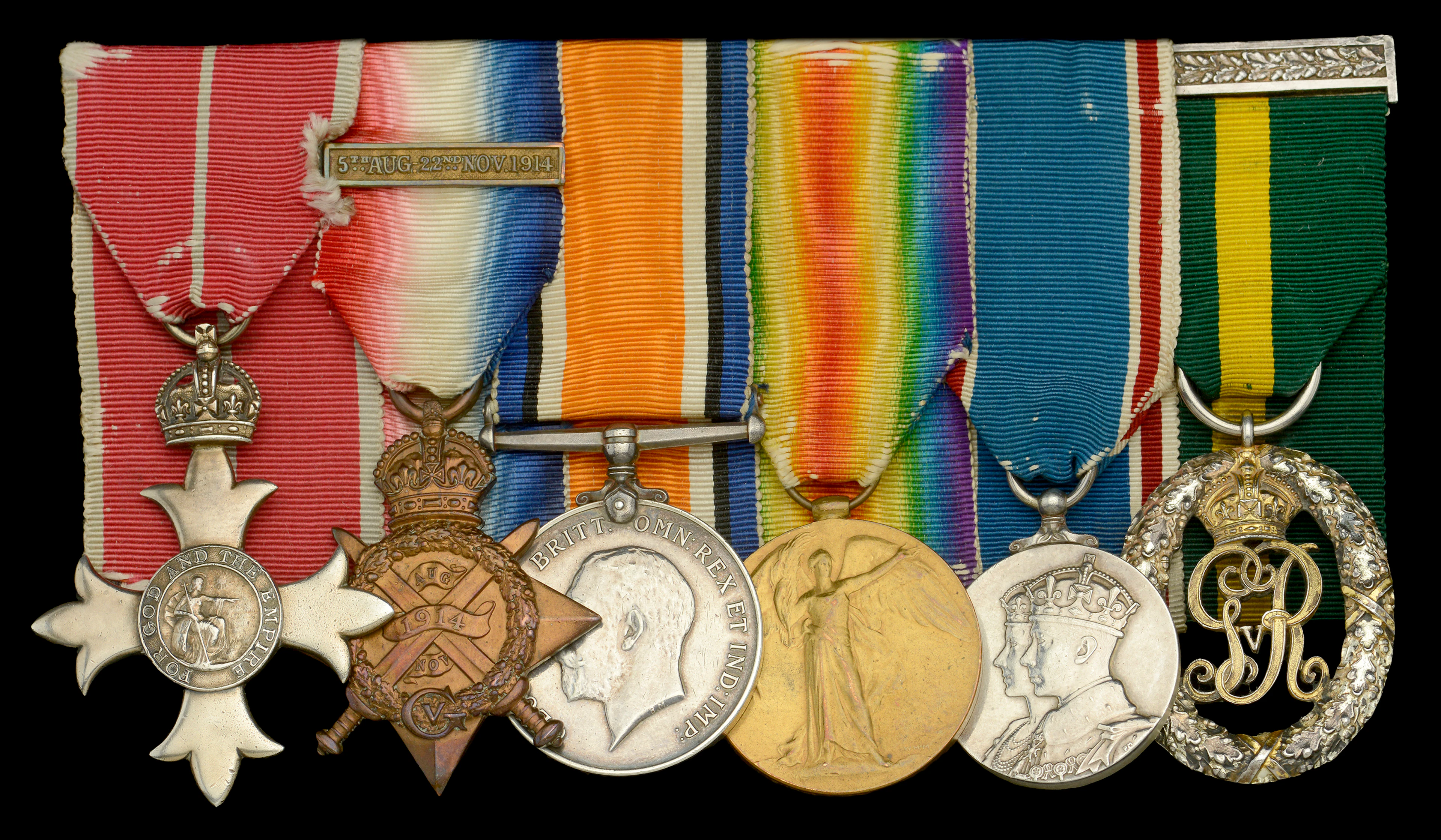 A Great War O.B.E. group of six awarded to Captain G. R. Griffith