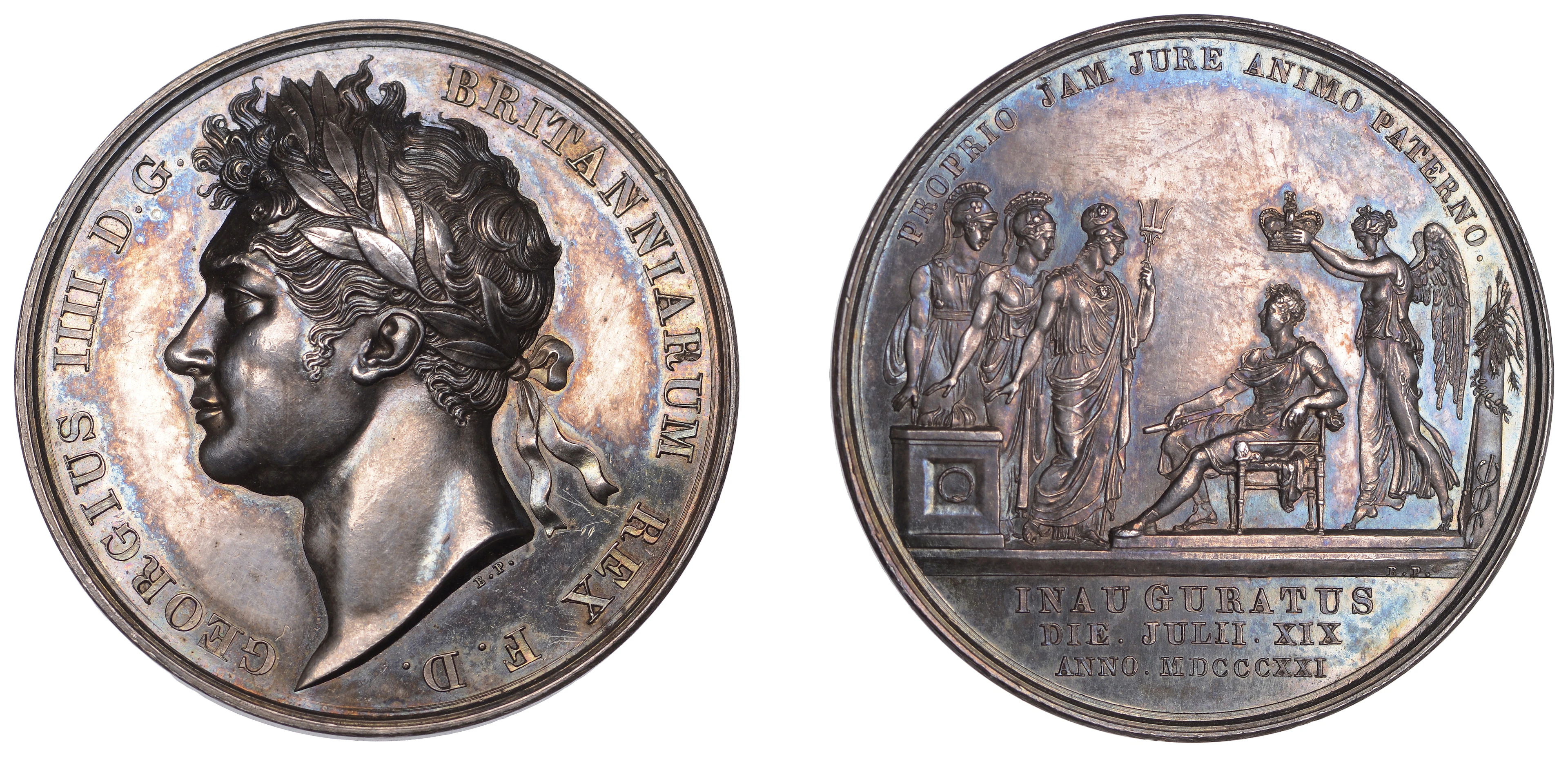 George IV, Coronation, 1821, a silver medal by B. Pistrucci, laureate