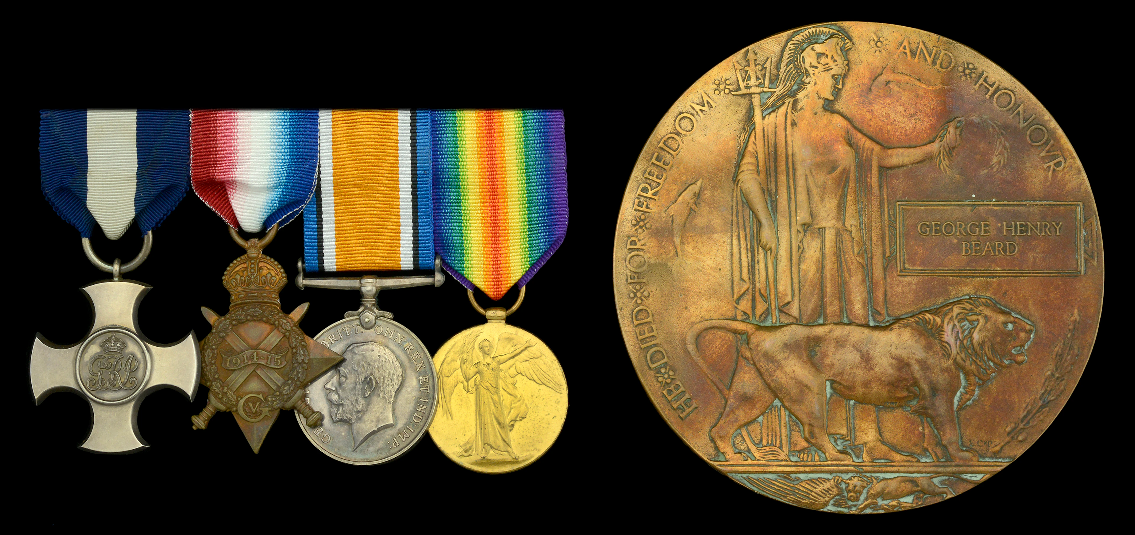 A superbly documented Great War D.S.C. group of four awarded to Flight