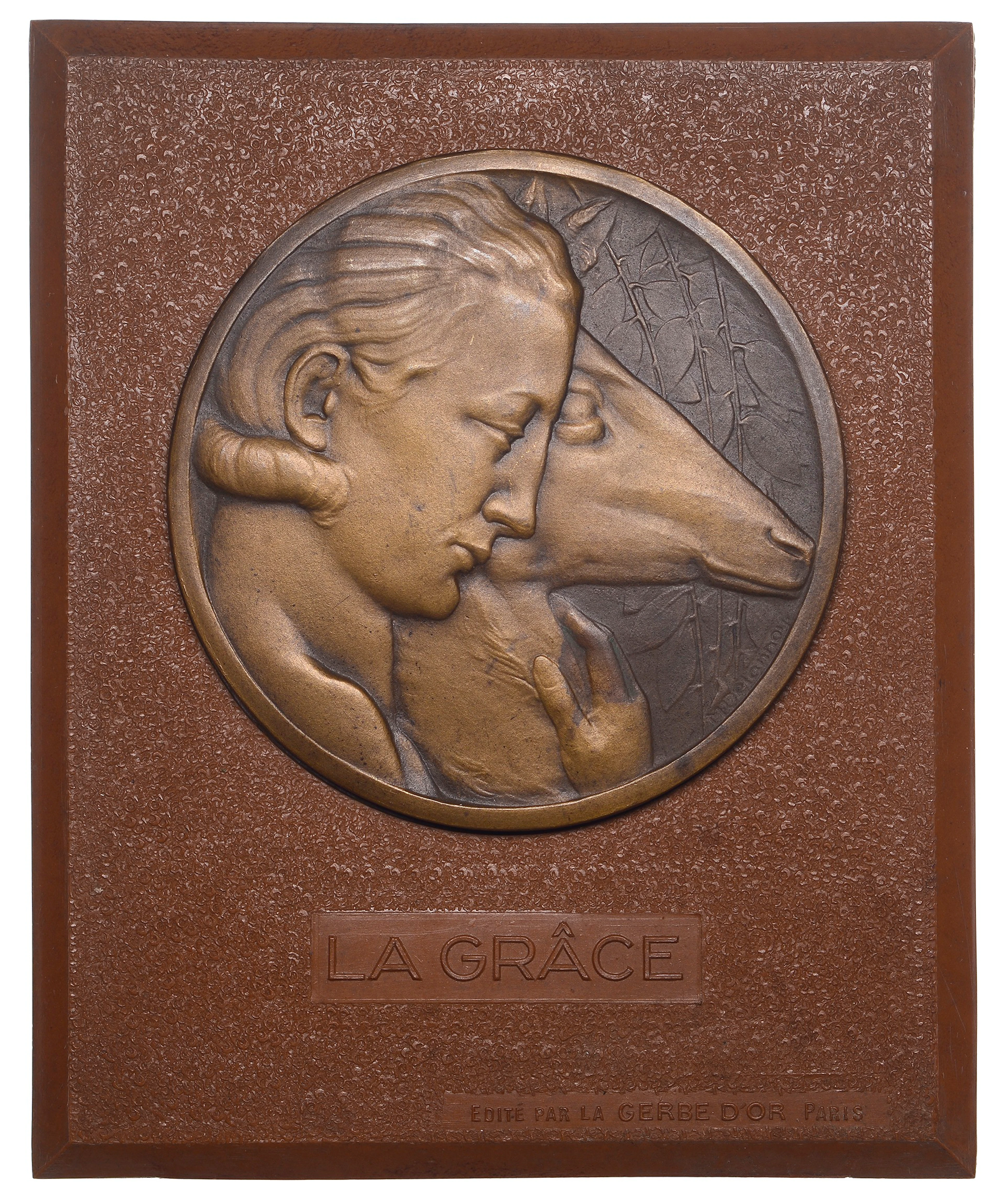 FRANCE, La Grâce [Grace], c. 1925, an Art Déco bronze repoussé by