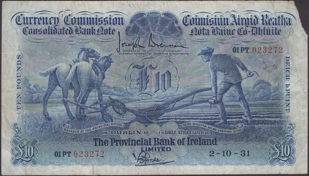 Currency Commission, Provincial Bank, £10, 2 October 1931, serial