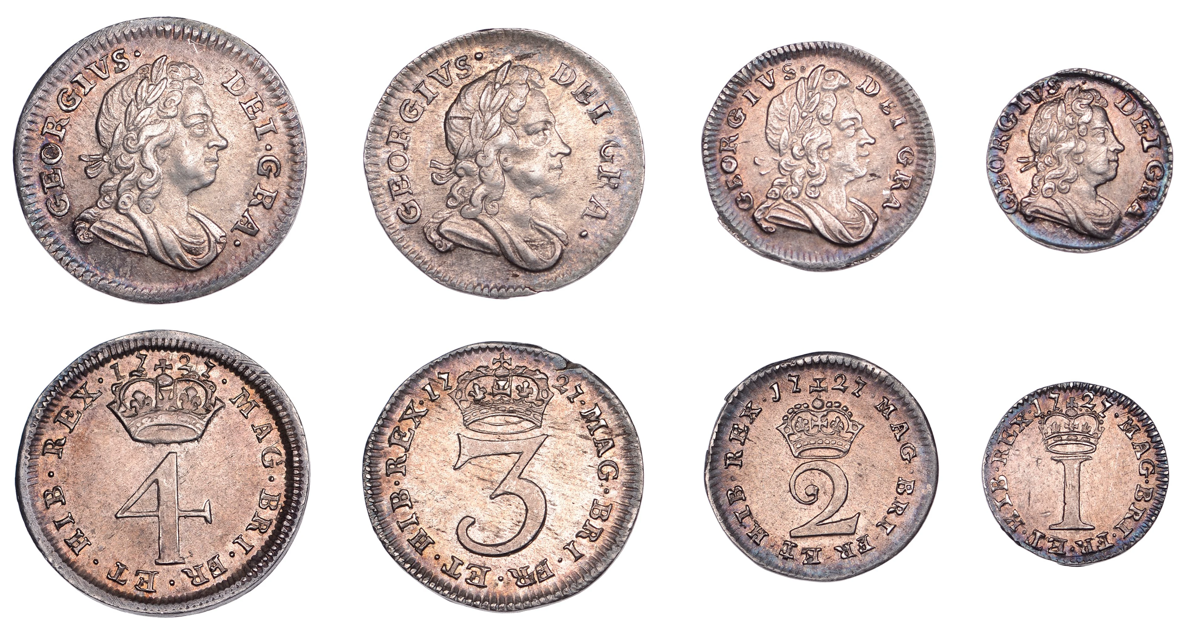 George I (1714-1727), Maundy Set, 1727 (ESC 1618; S 3658) [4]. Toned