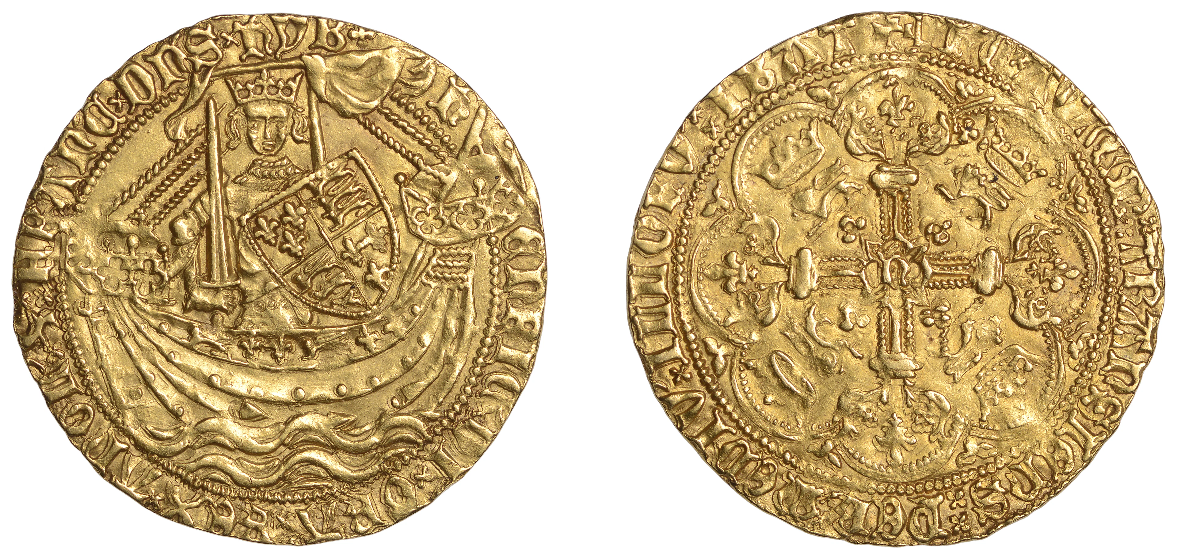 Henry V, Class B: Noble of Six Shillings and Eight Pence, Tower mint