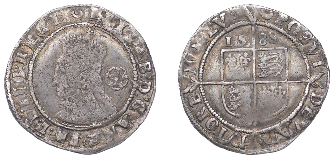 Elizabeth I (1558-1603), Sixth issue, Sixpence, 1588, mm. crescent