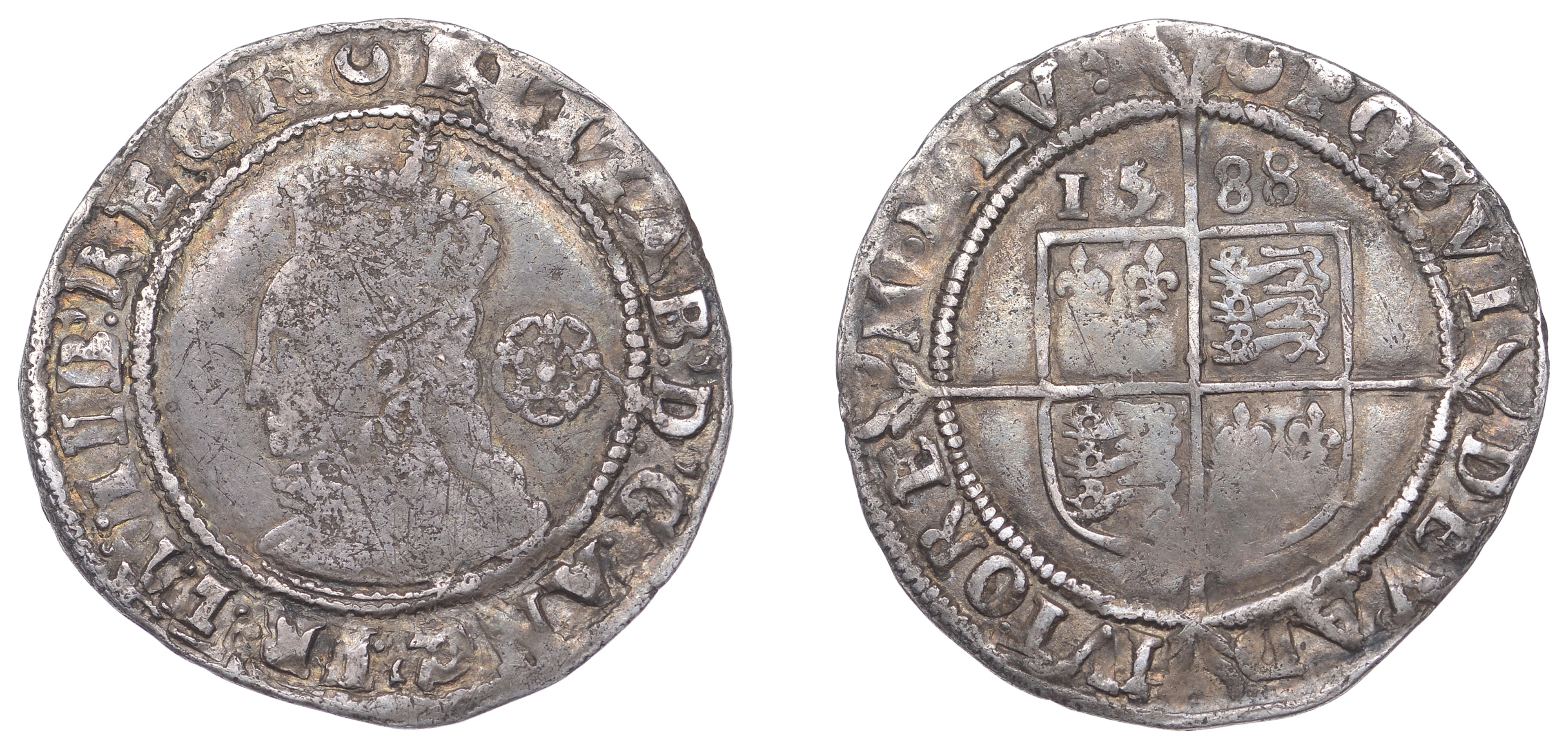 Elizabeth I (1558-1603), Sixth issue, Sixpence, 1588, mm. crescent