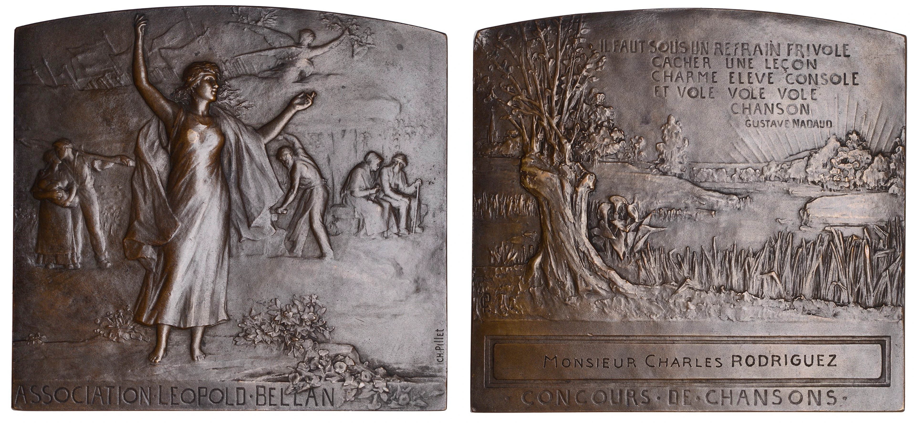FRANCE, Association Léopold Bellan, c. 1900, an Art Nouveau bronze
