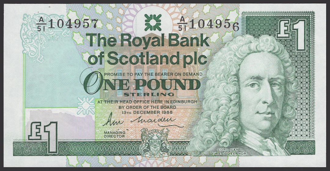 ERROR: Royal Bank of Scotland PLC, £1, 13 December 1988, mismatched