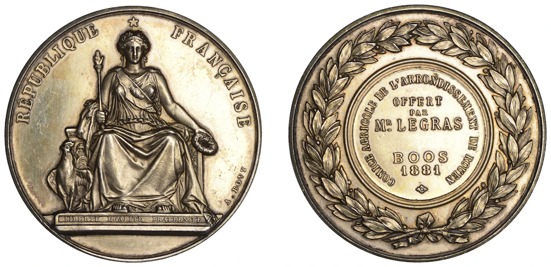 FRANCE, République Française, 1848 [struck 1881], a silver-gilt award