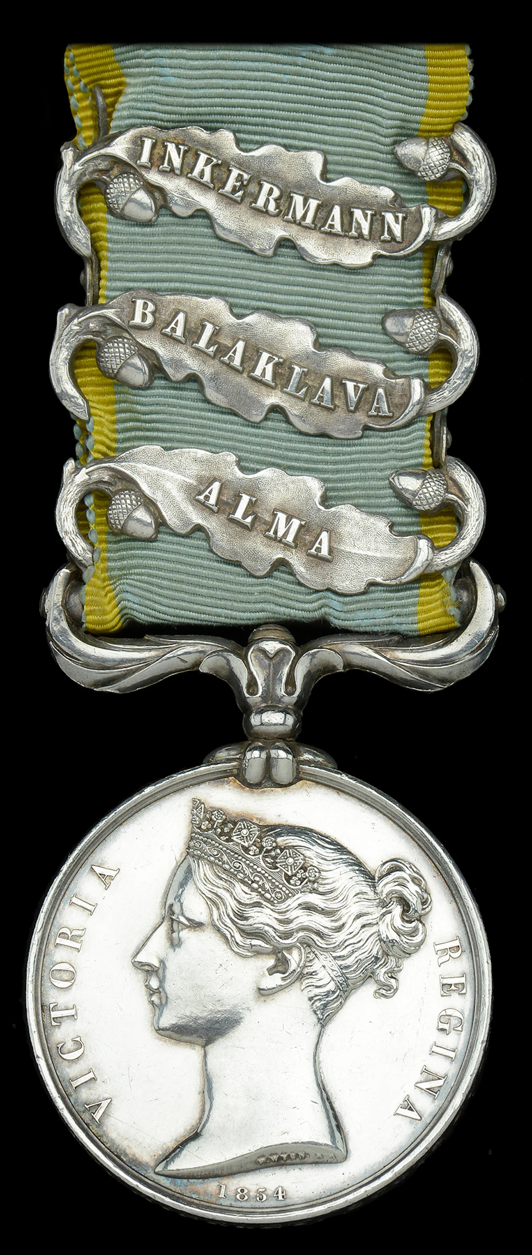 Crimea 1854-56, 3 clasps, Alma, Balaklava, Inkermann (Geo. Minkley.