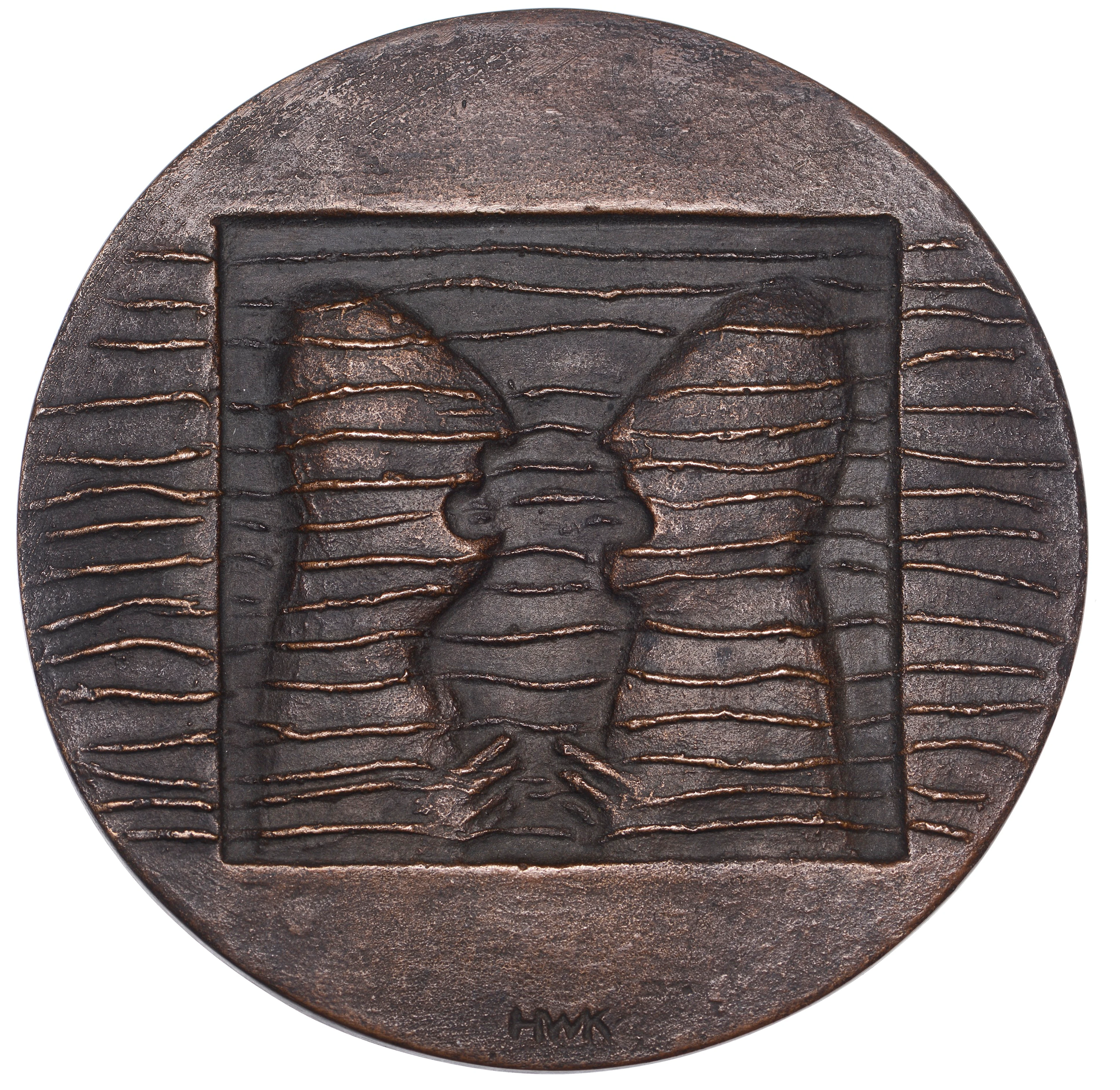 GERMANY, Dialog II, 1994, a uniface cast bronze medal by Heidi Wagner-Kerkhof