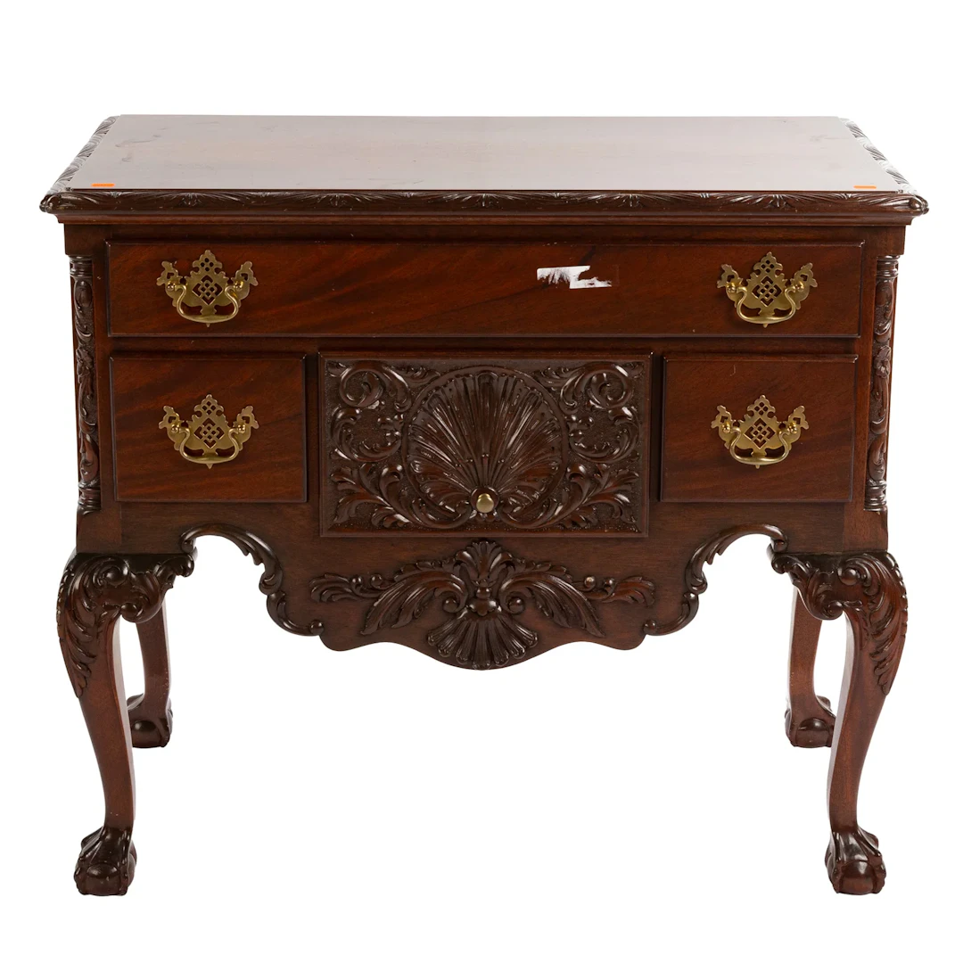 Chippendale Style Carved Mahogany Lowboy