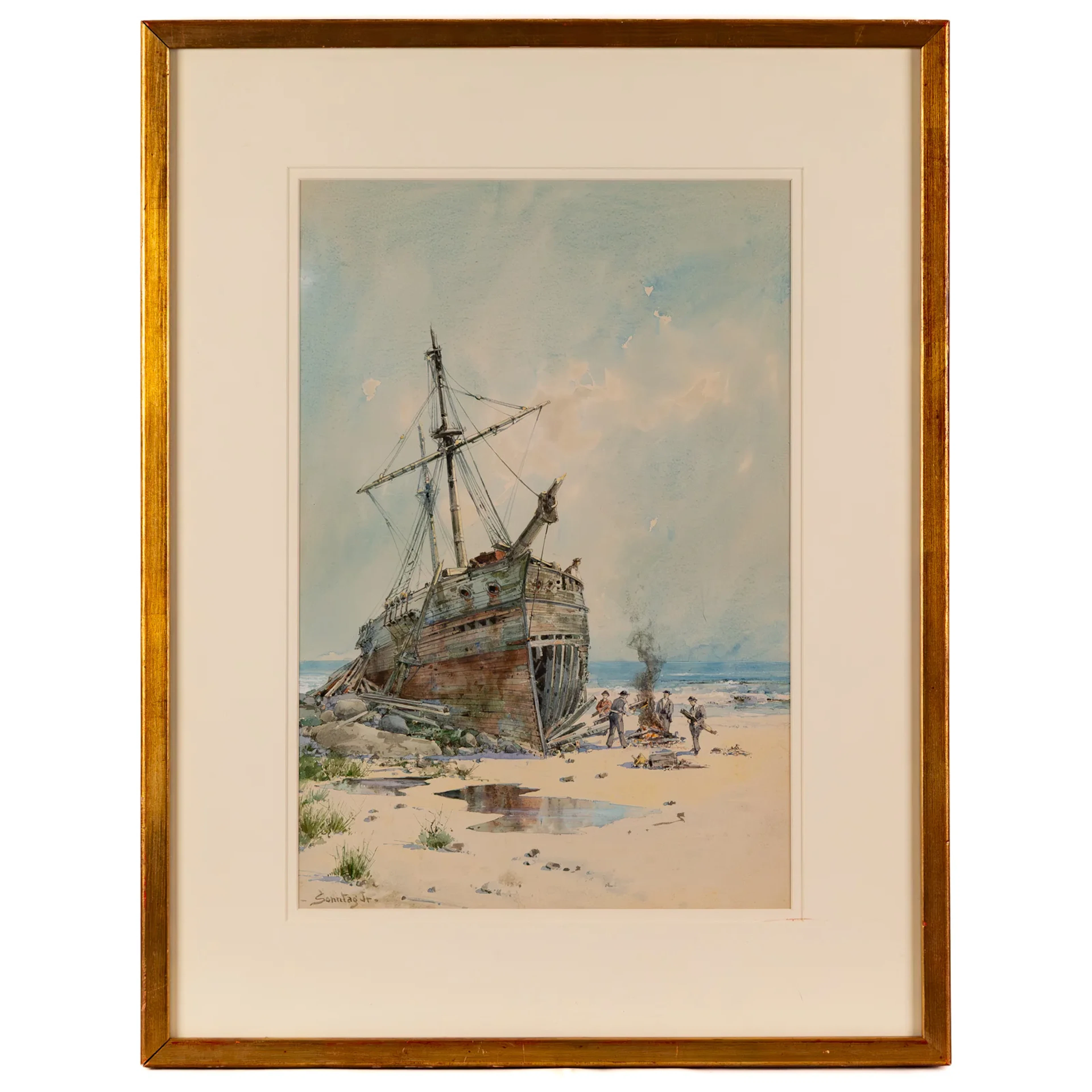 William L. Sonntag Jr. The Shipwreck, watercolor