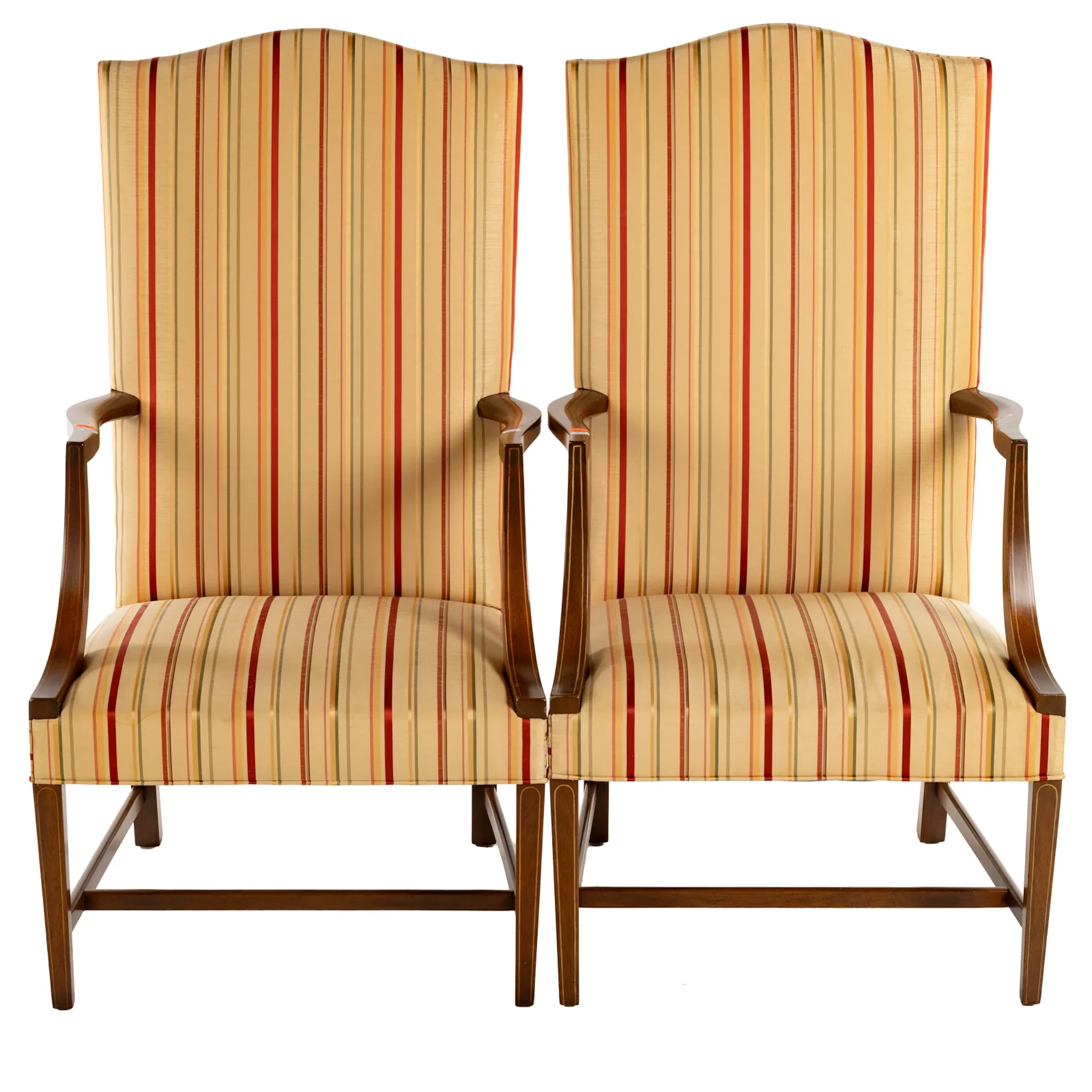 A Pair of Federal Style Mahogany Lolling Armchairs