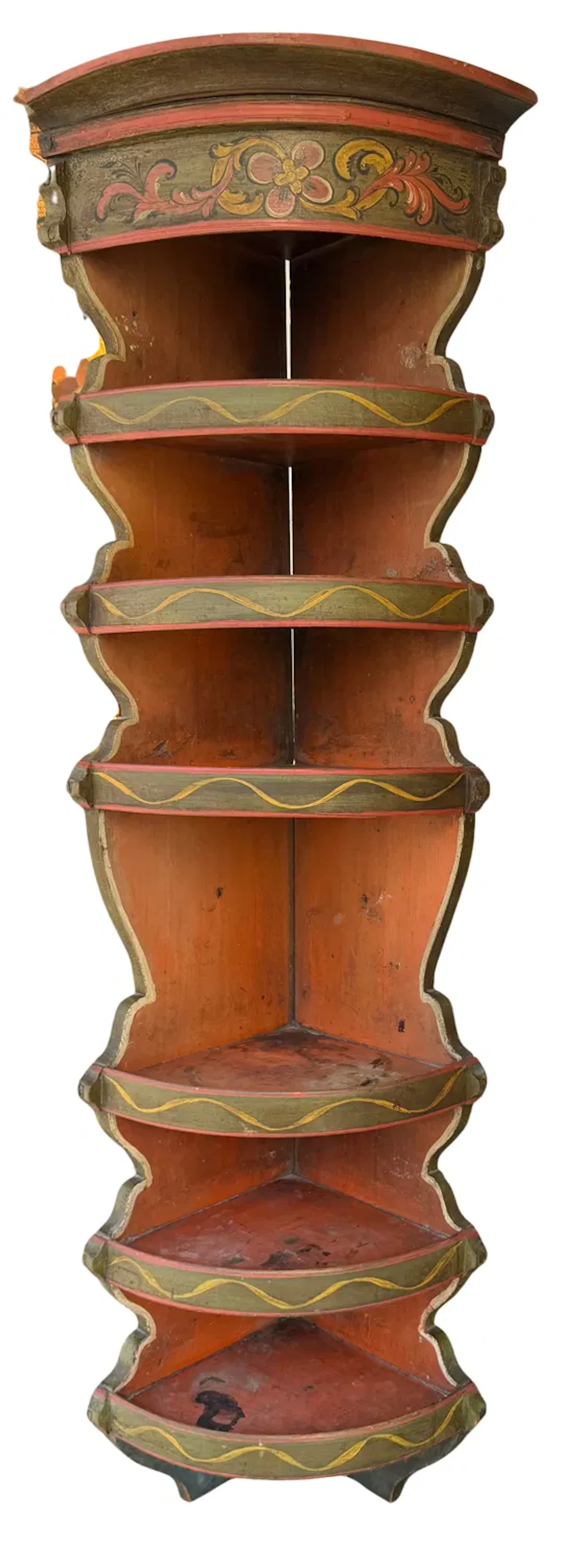 Rosemalt hjørnehylle, Telemark ca. 1830