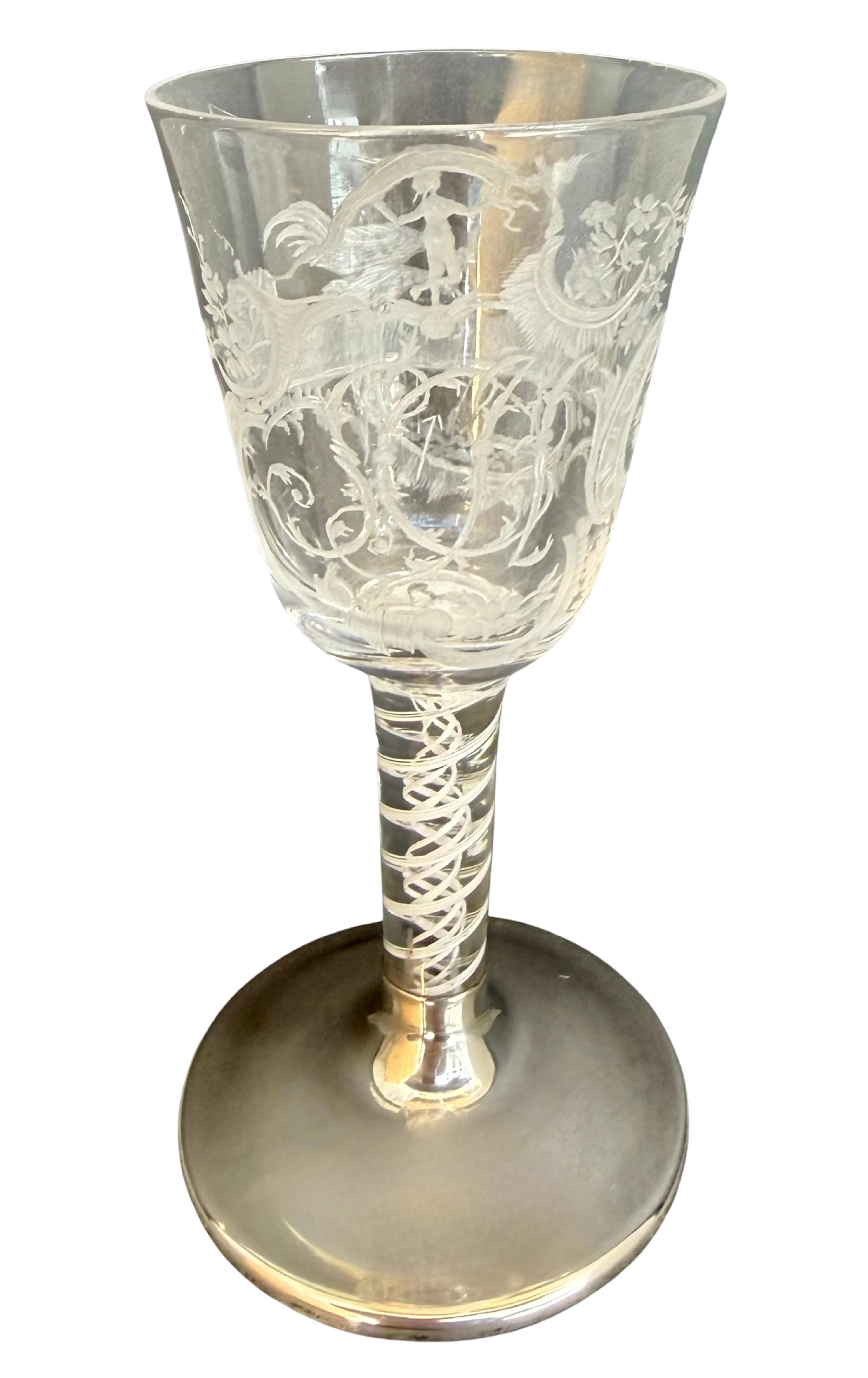 Gravert vinglass, Johann Albrecht Becker